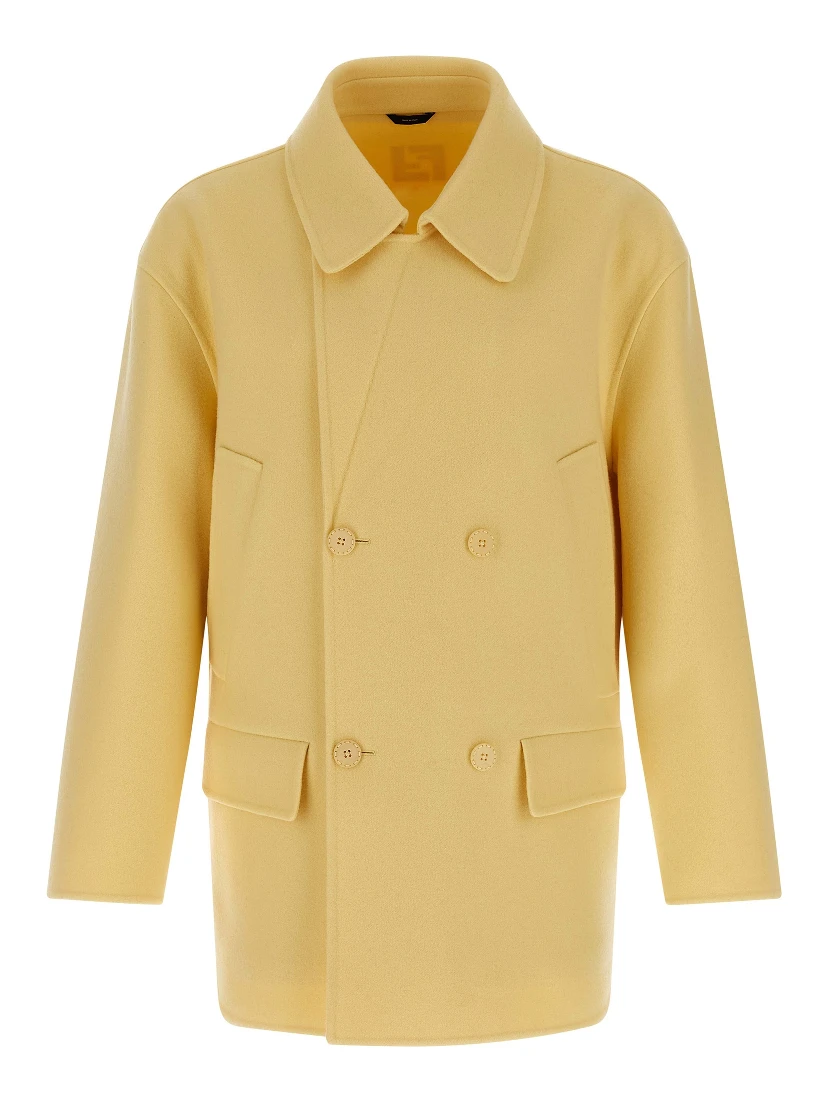 Bicolor Virgin Wool Coat