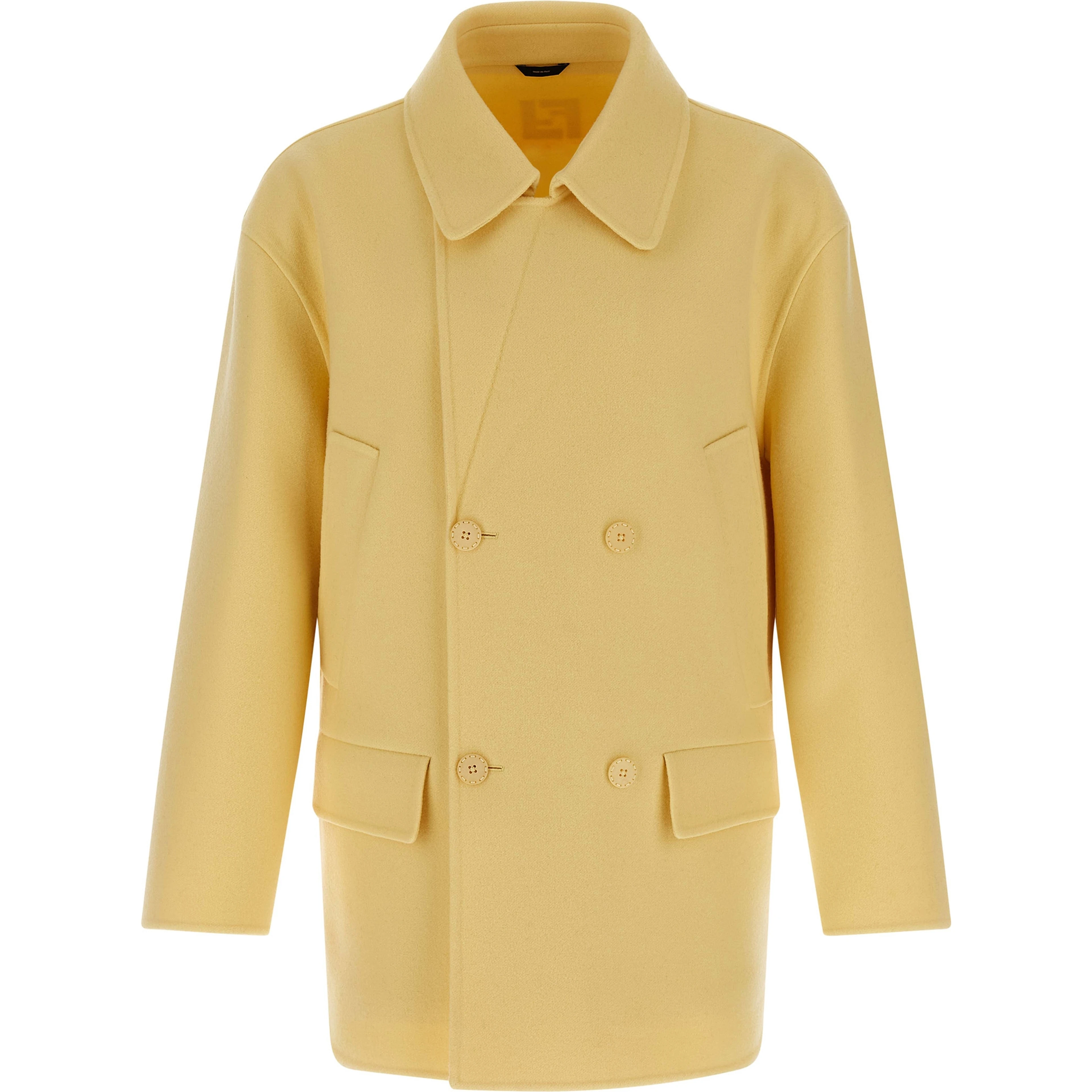 Bicolor Virgin Wool Coat