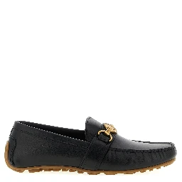 Black Leather Slip-On Loafers