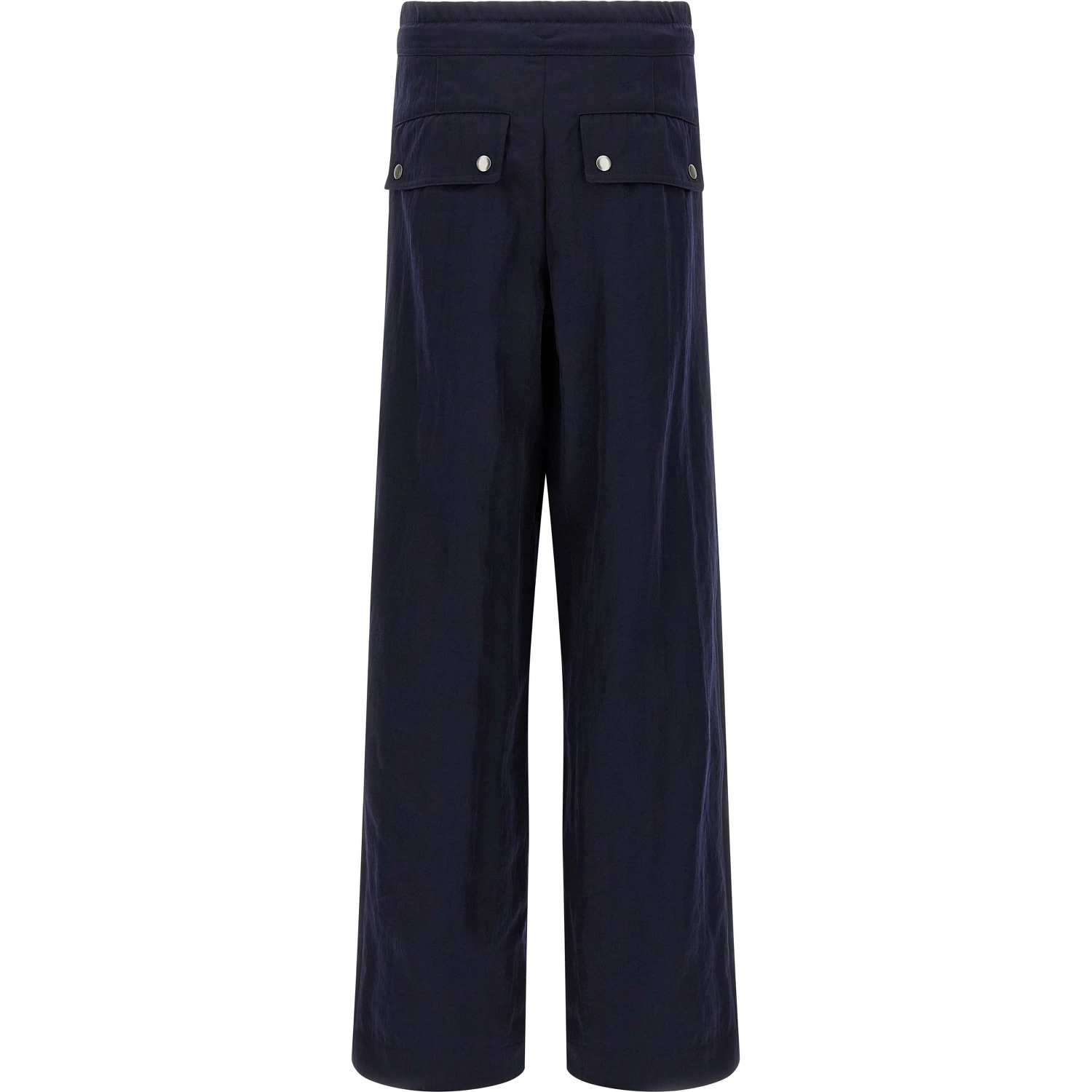 Blue Nylon Casual Pants