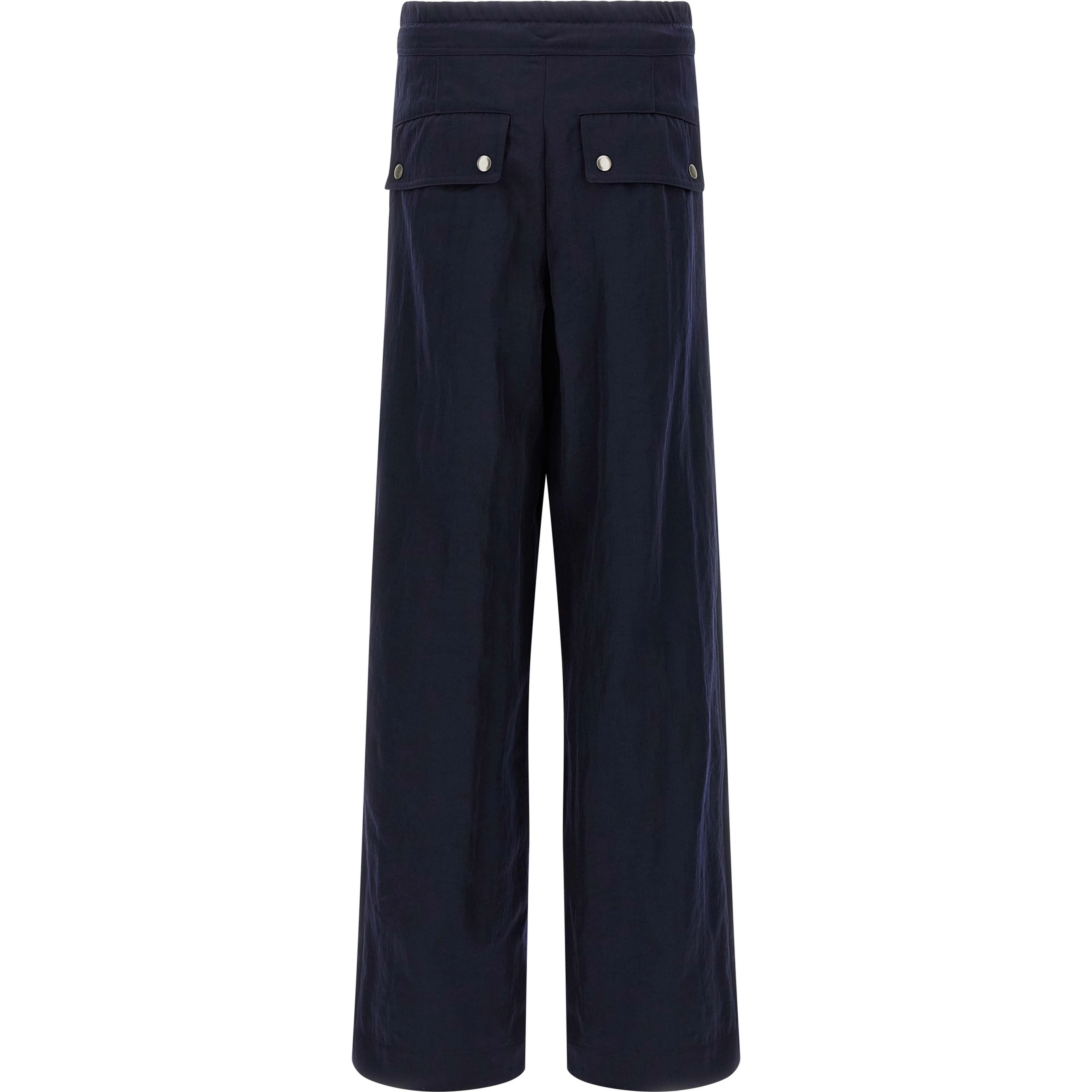 Blue Nylon Casual Pants