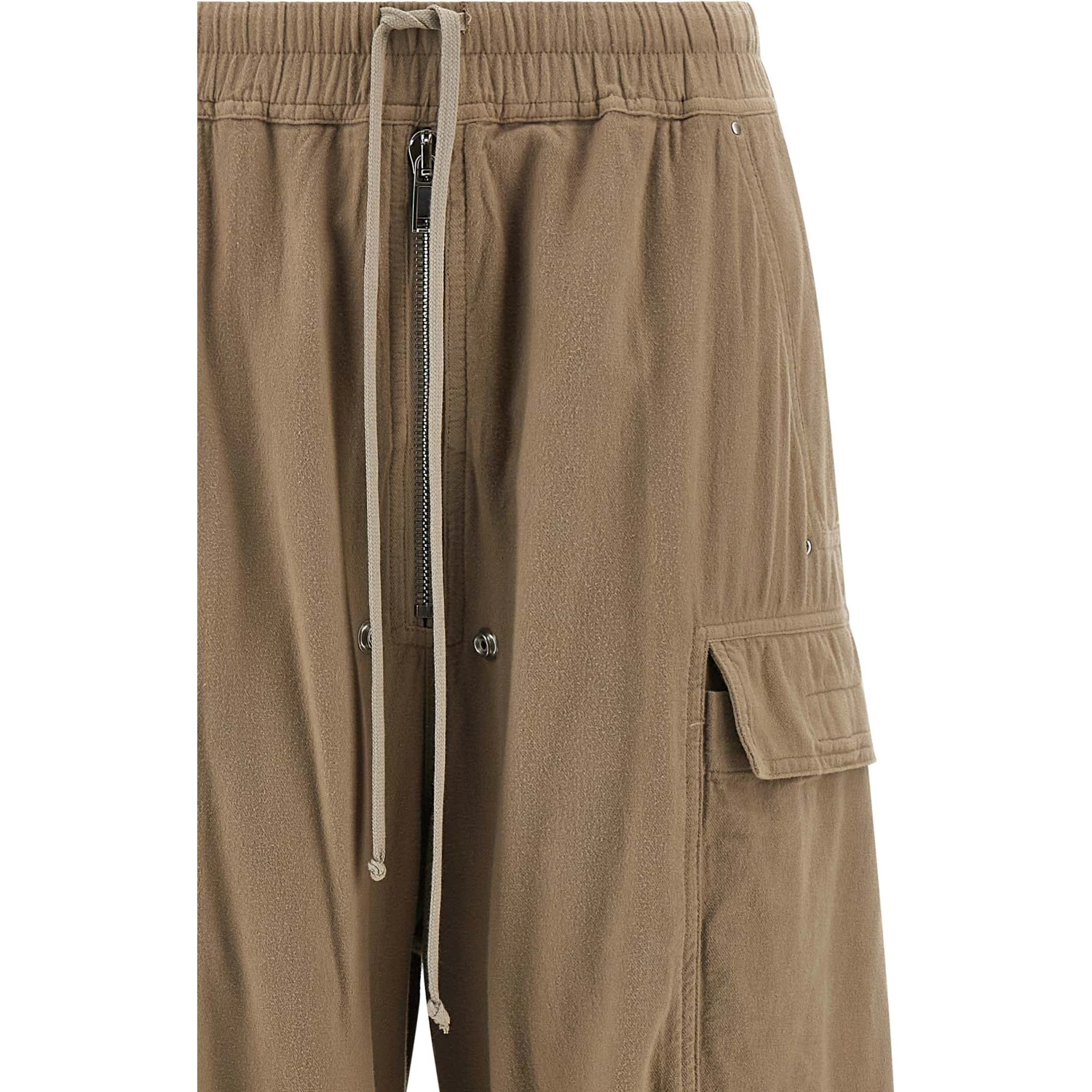 Beige Cotton Cargo Pants