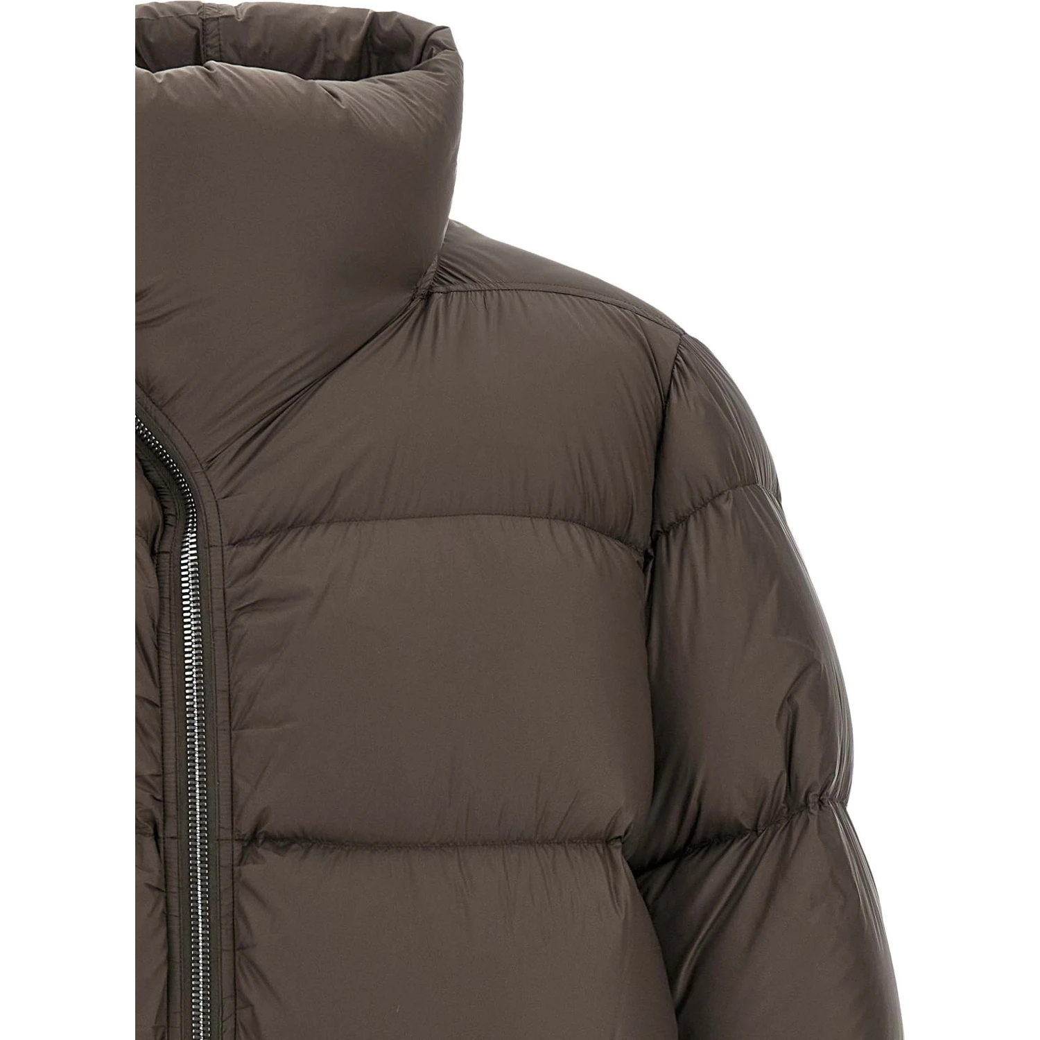 Brown Nylon Full-Length Jacket