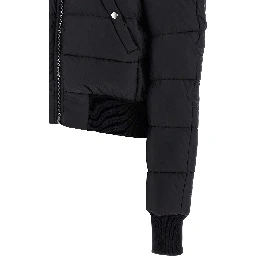 Black Nylon Bomber