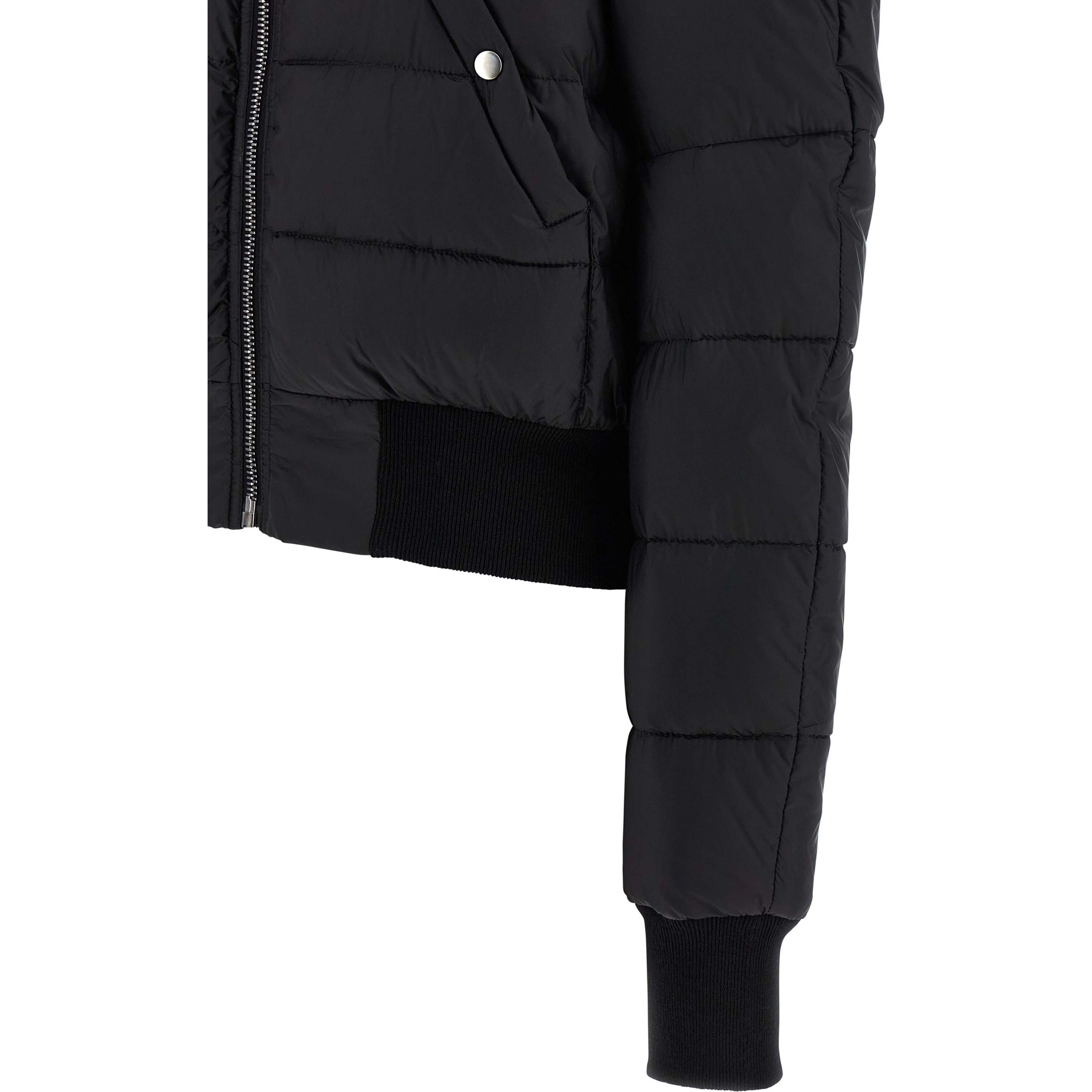 Black Nylon Bomber