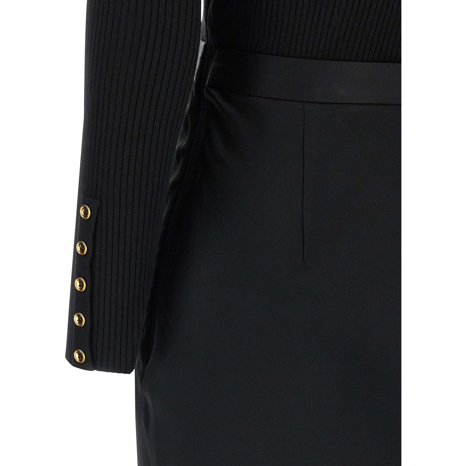 Black Lycra Midi Dress