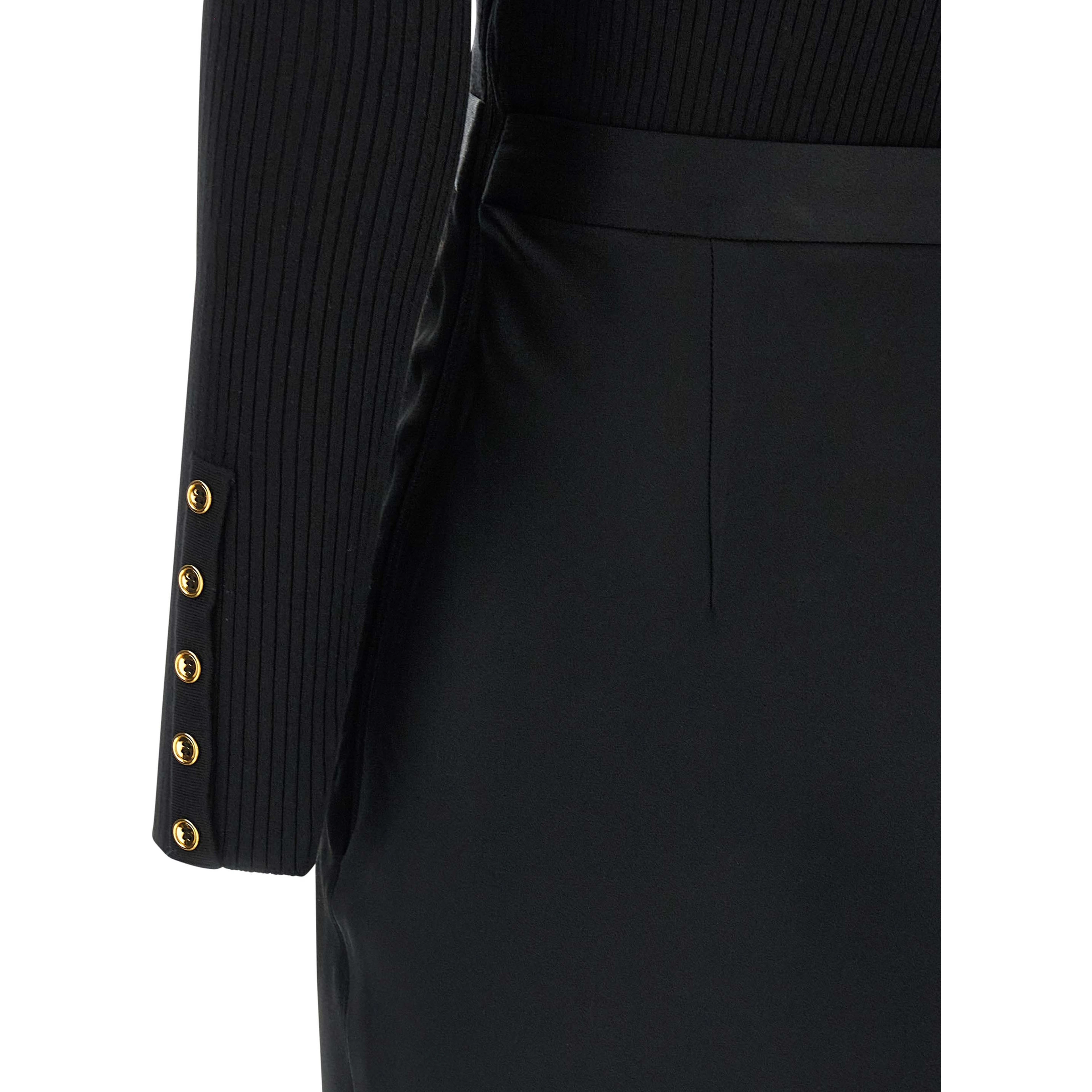 Black Lycra Midi Dress
