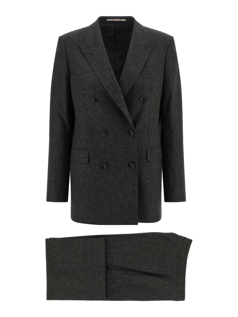 Gray Viscose Two-Piece Suit