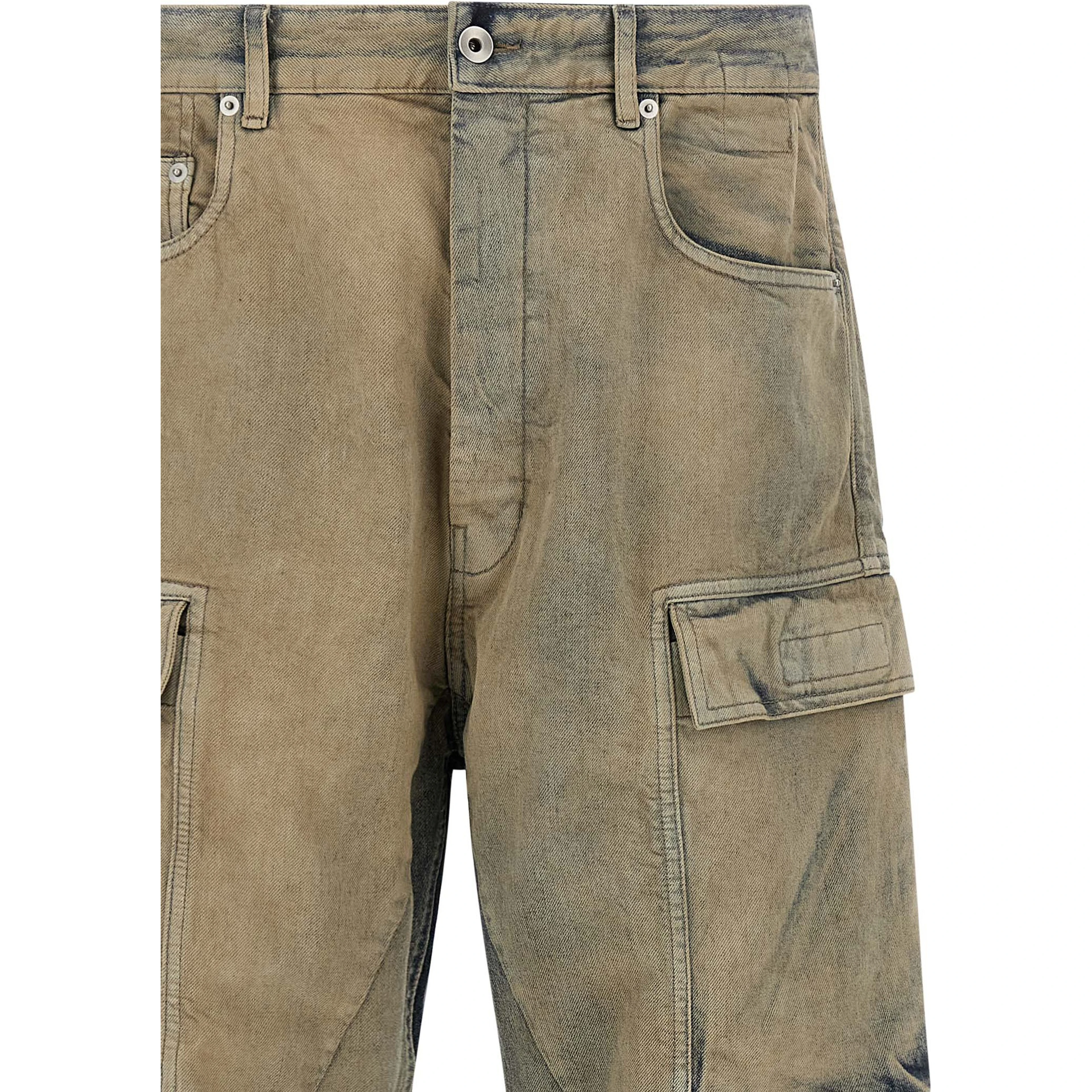 Beige Cotton Cargo Pants