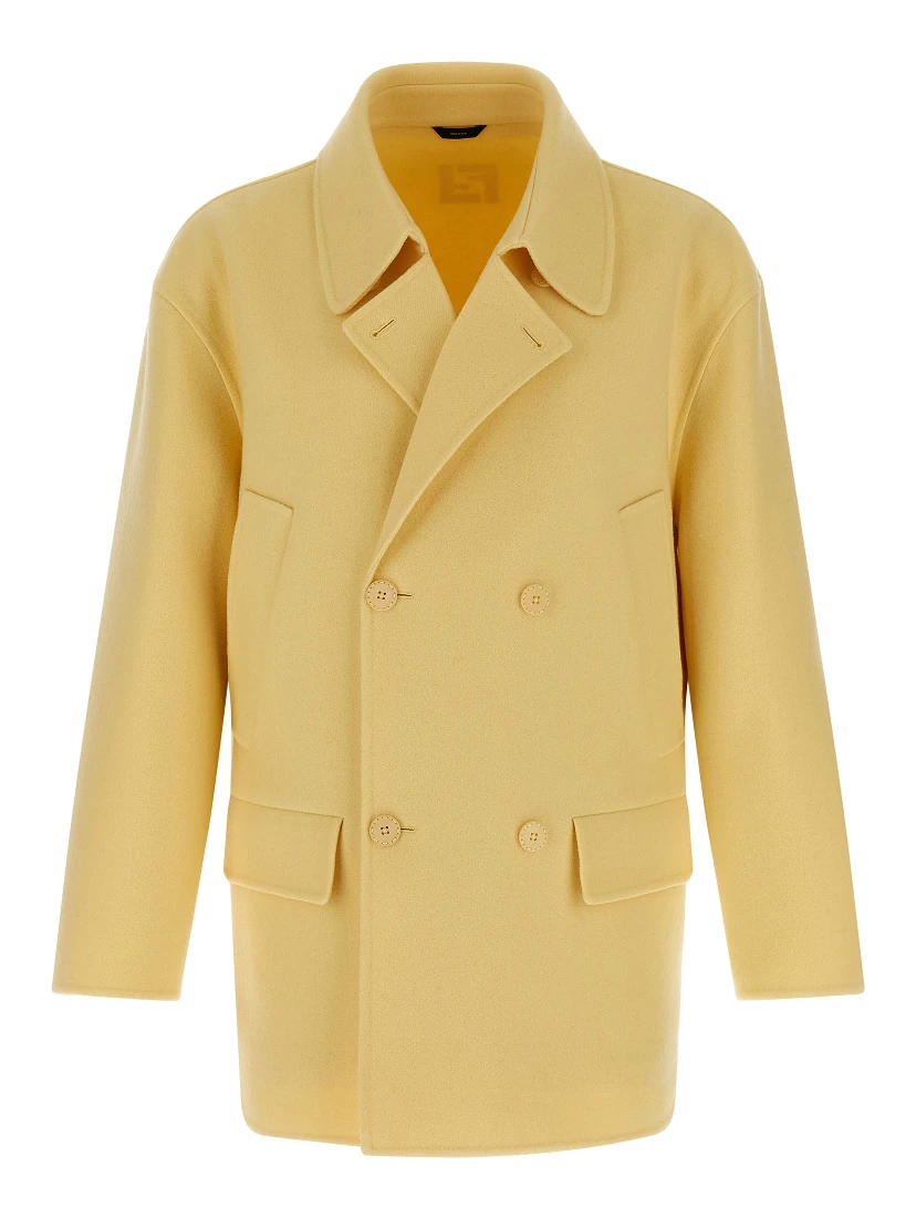 Bicolor Virgin Wool Coat