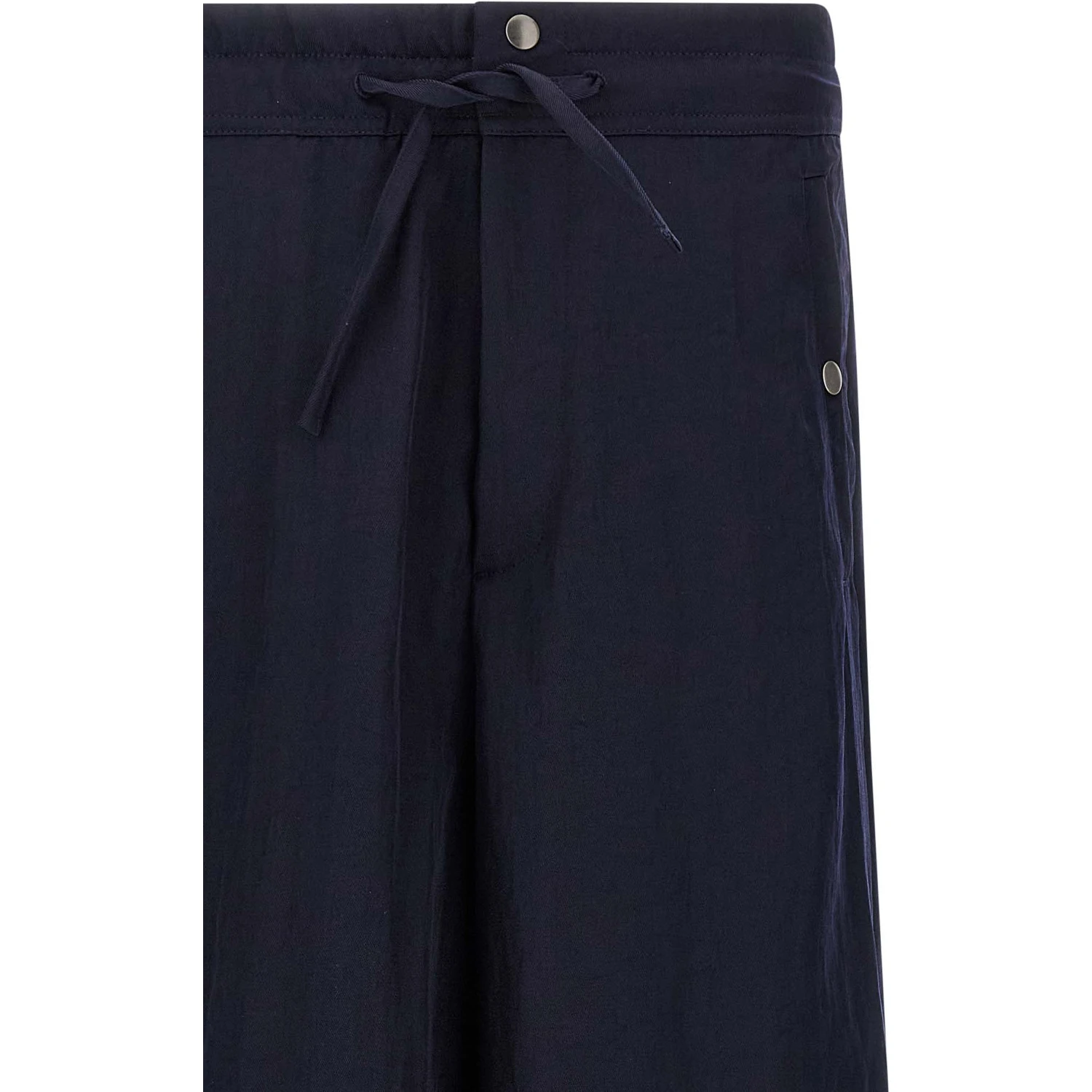 Blue Nylon Casual Pants