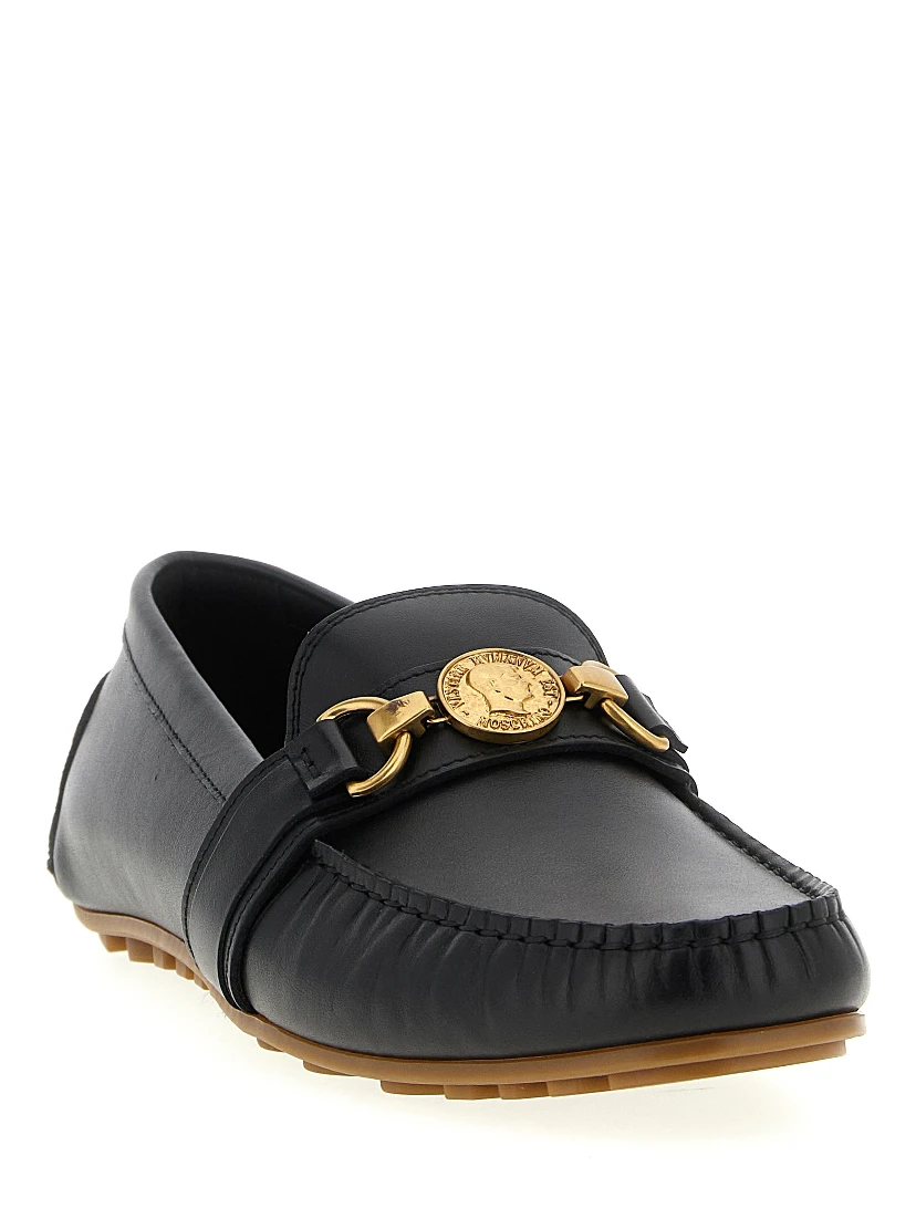 Black Leather Slip-On Loafers