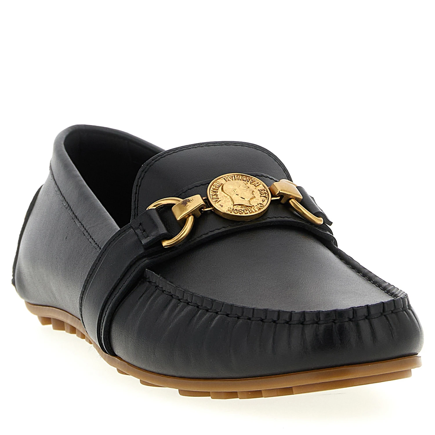 Black Leather Slip-On Loafers