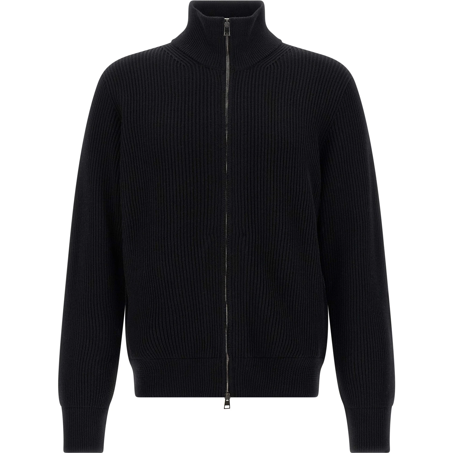 Black Merino Wool Cardigan