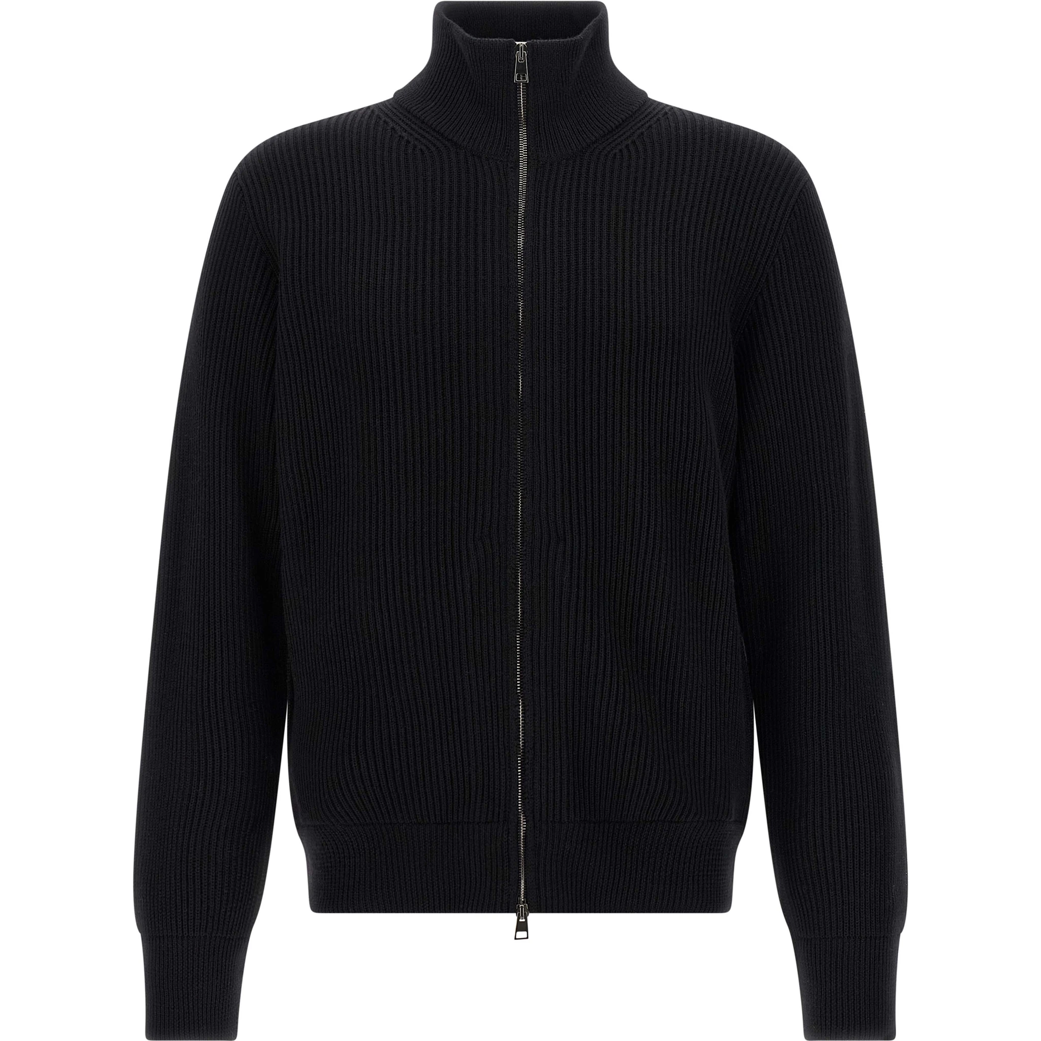 Black Merino Wool Cardigan