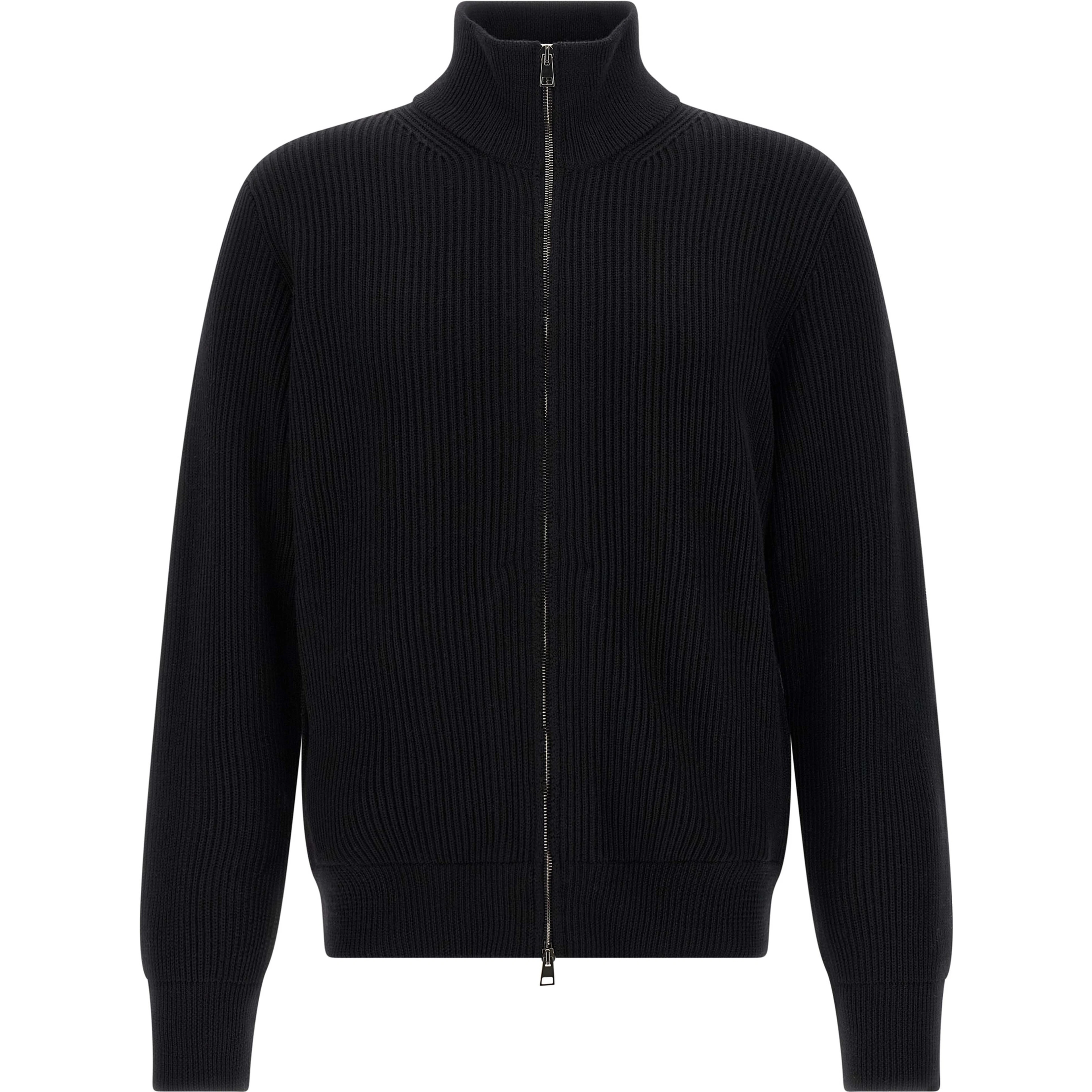 Black Merino Wool Cardigan