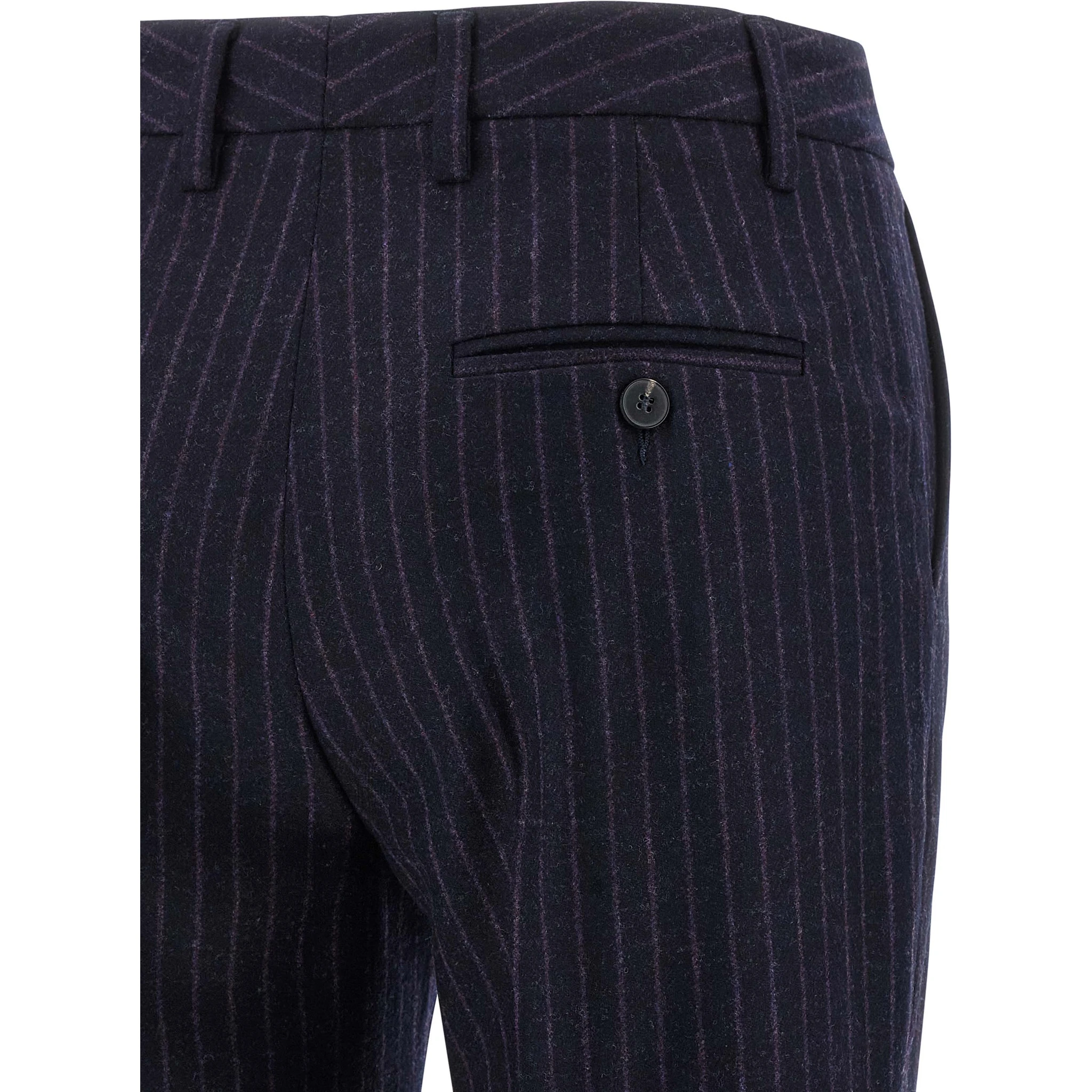 Blue Virgin Wool Dress Pants