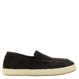 Brown Leather Slip-On Loafers