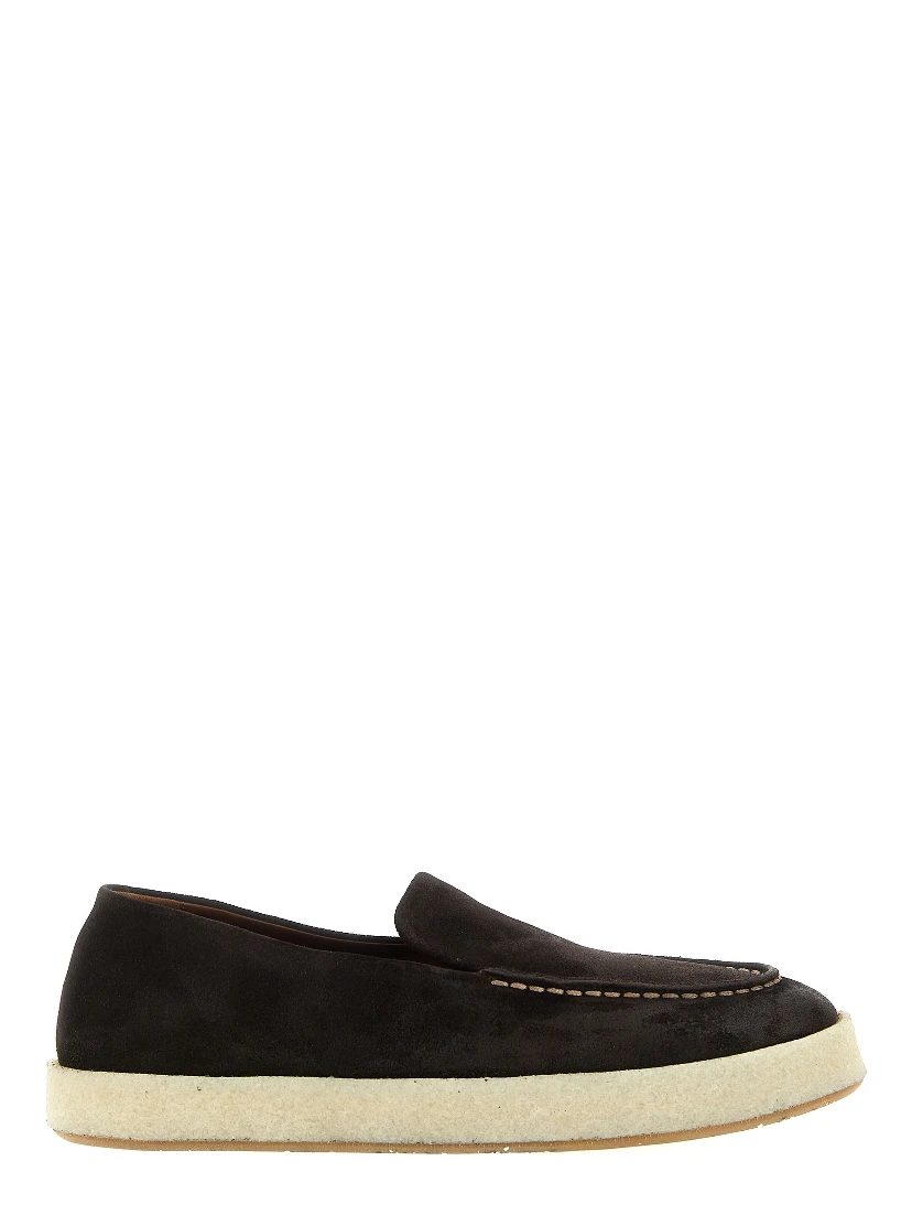 Brown Leather Slip-On Loafers