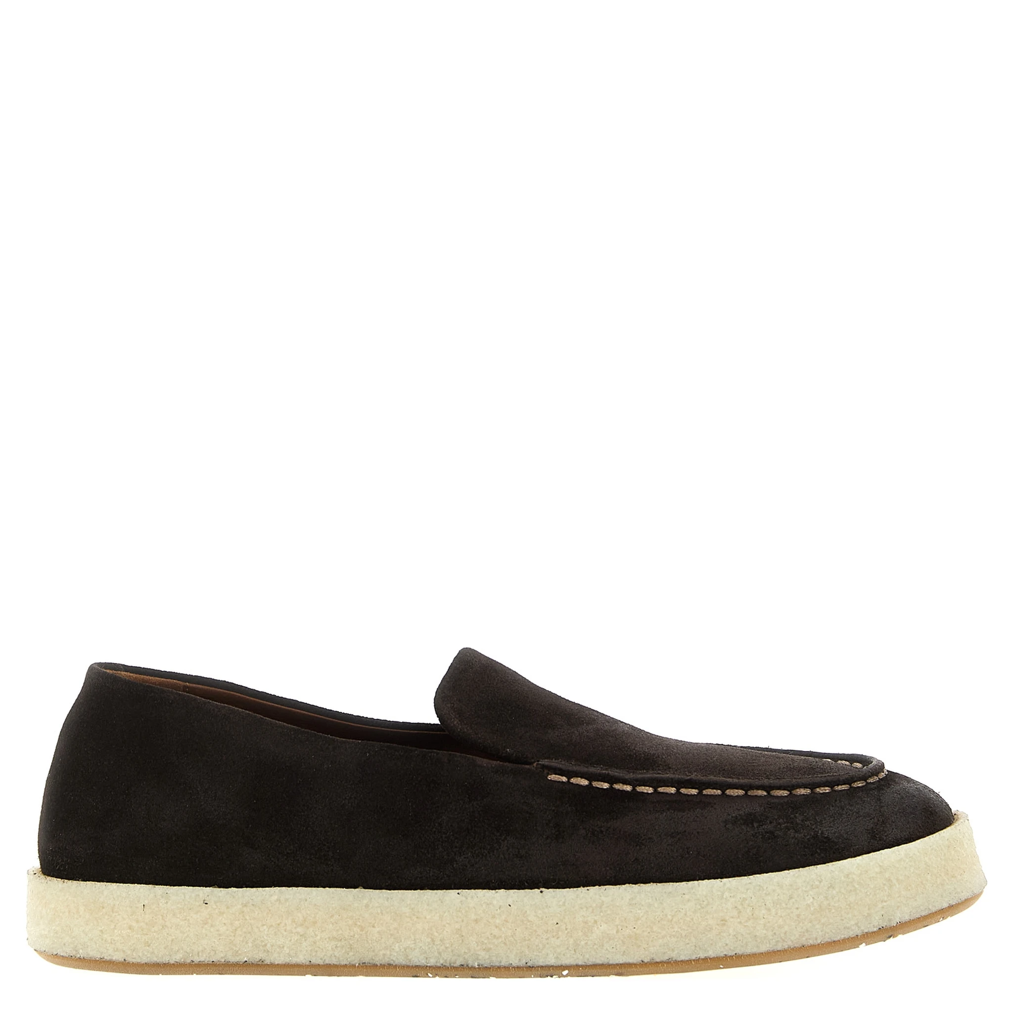 Brown Leather Slip-On Loafers