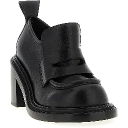 Black Leather Platform Loafers