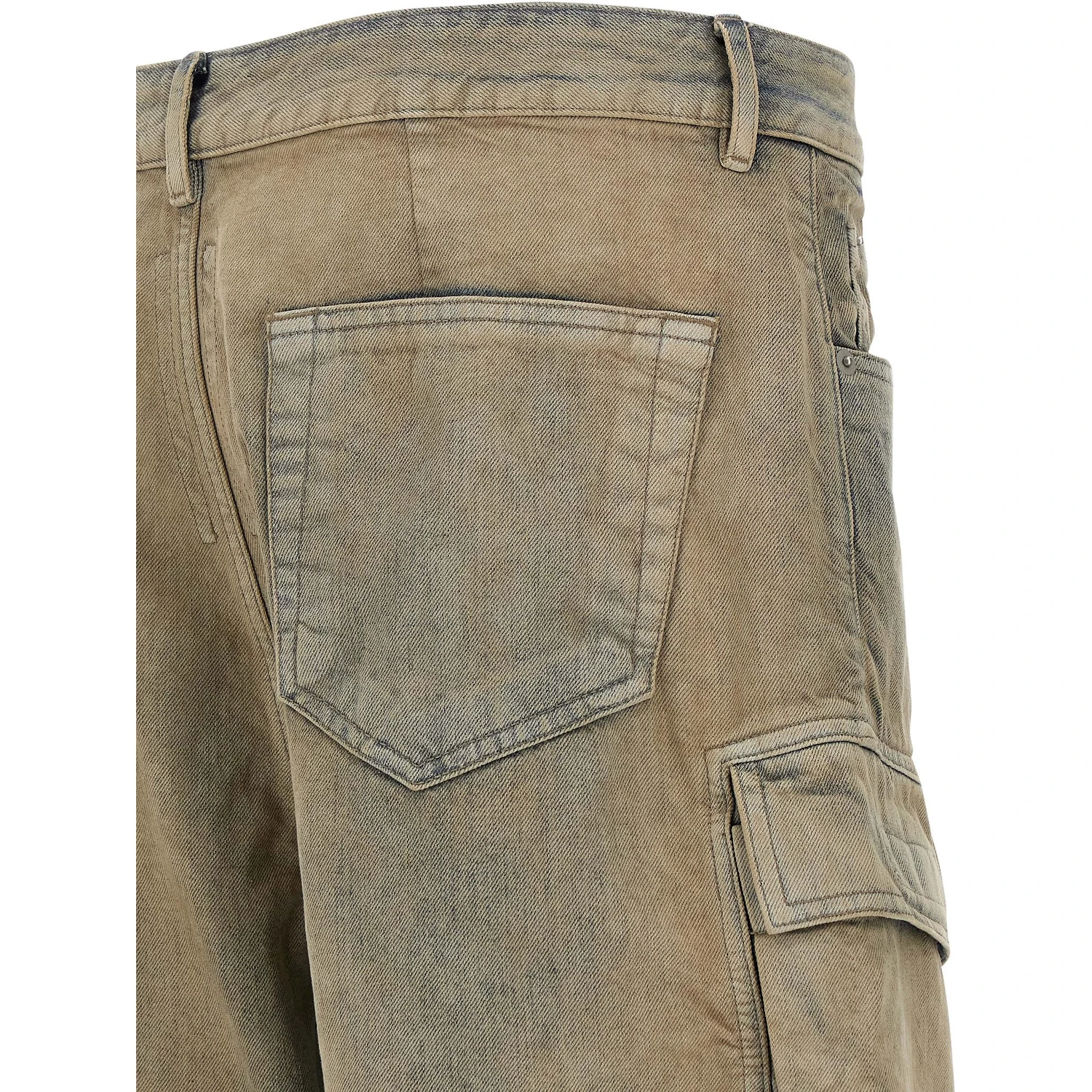 Beige Cotton Cargo Pants