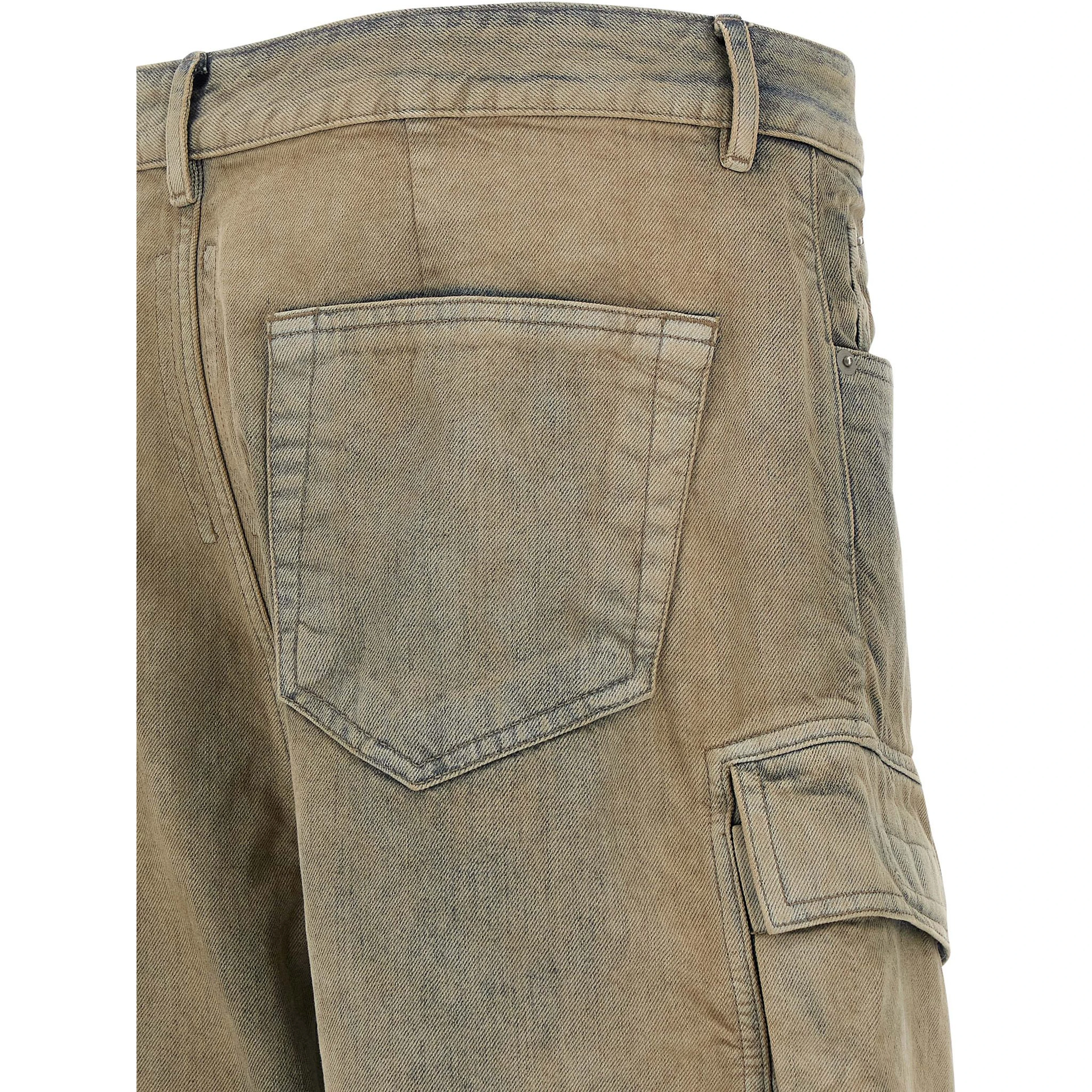 Beige Cotton Cargo Pants