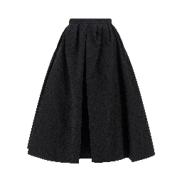 Black Cotton Midi Skirt
