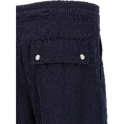 Blue Nylon Casual Pants
