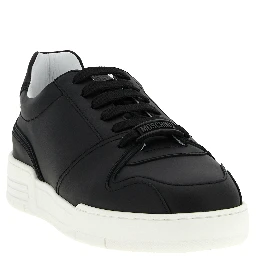 Black Leather Low Top Sneakers