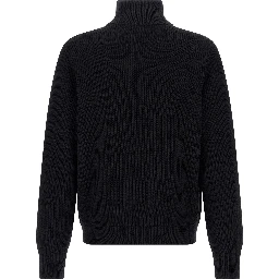 Black Merino Wool Cardigan