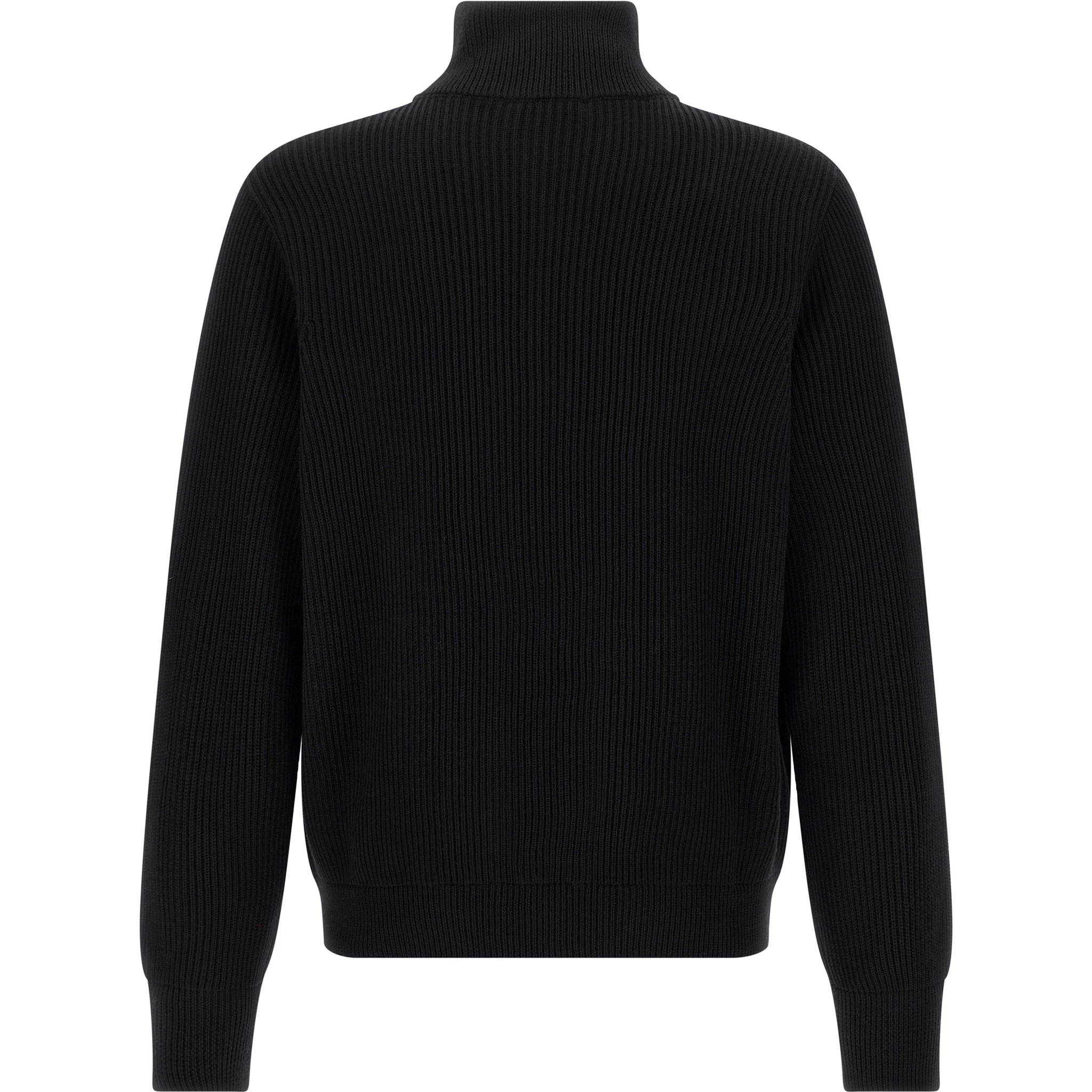 Black Merino Wool Cardigan