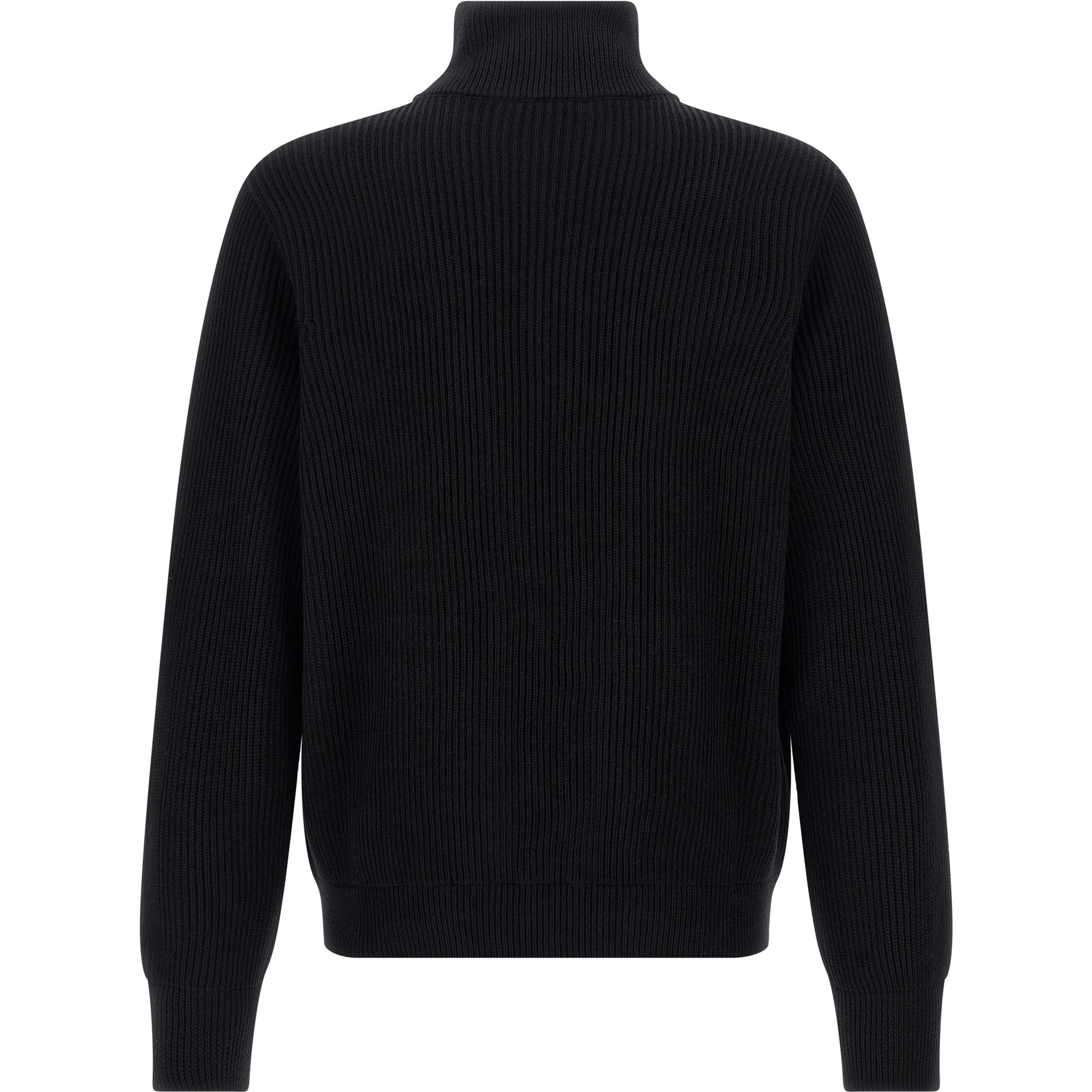 Black Merino Wool Cardigan