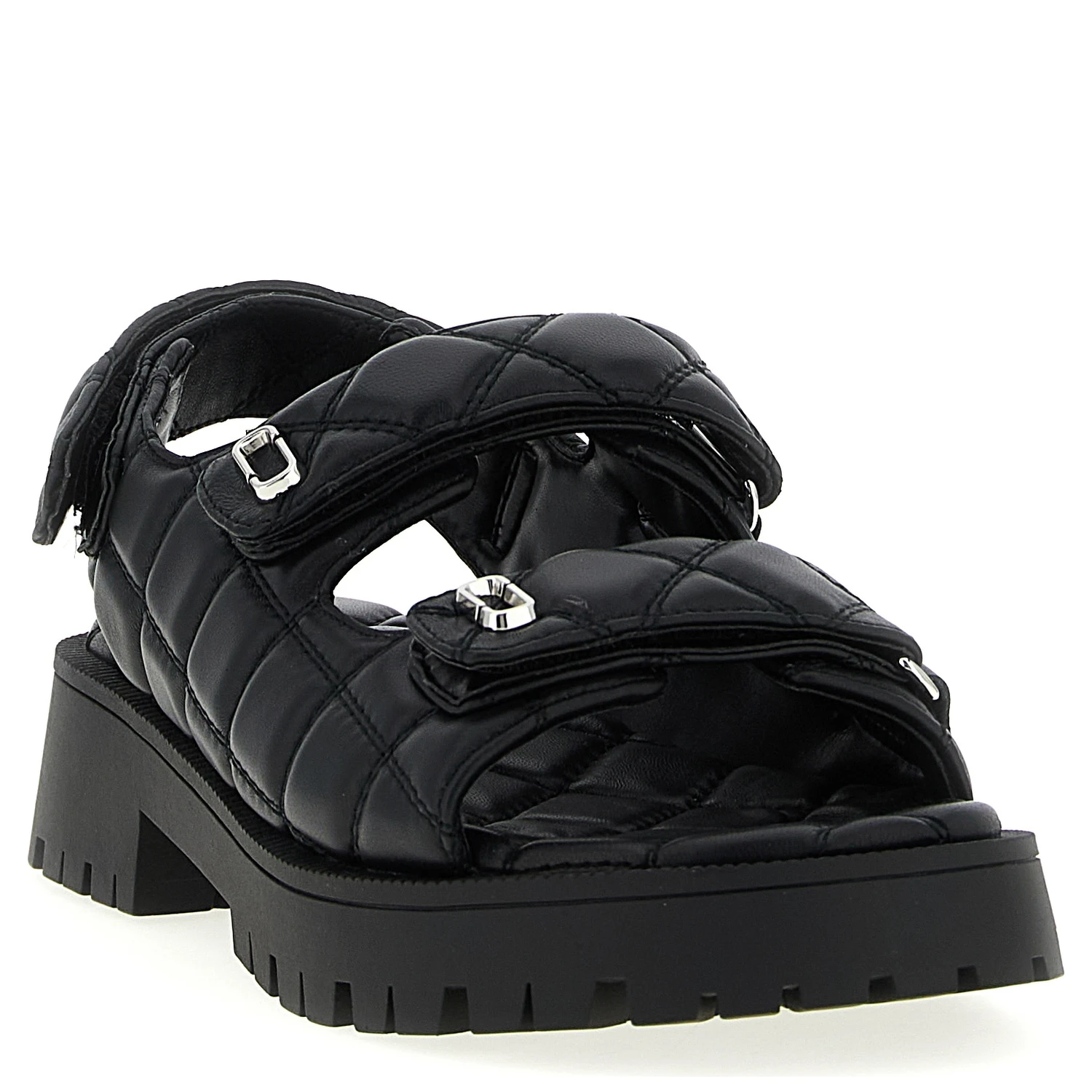 Black Lamb Leather Mid Heel Pumps