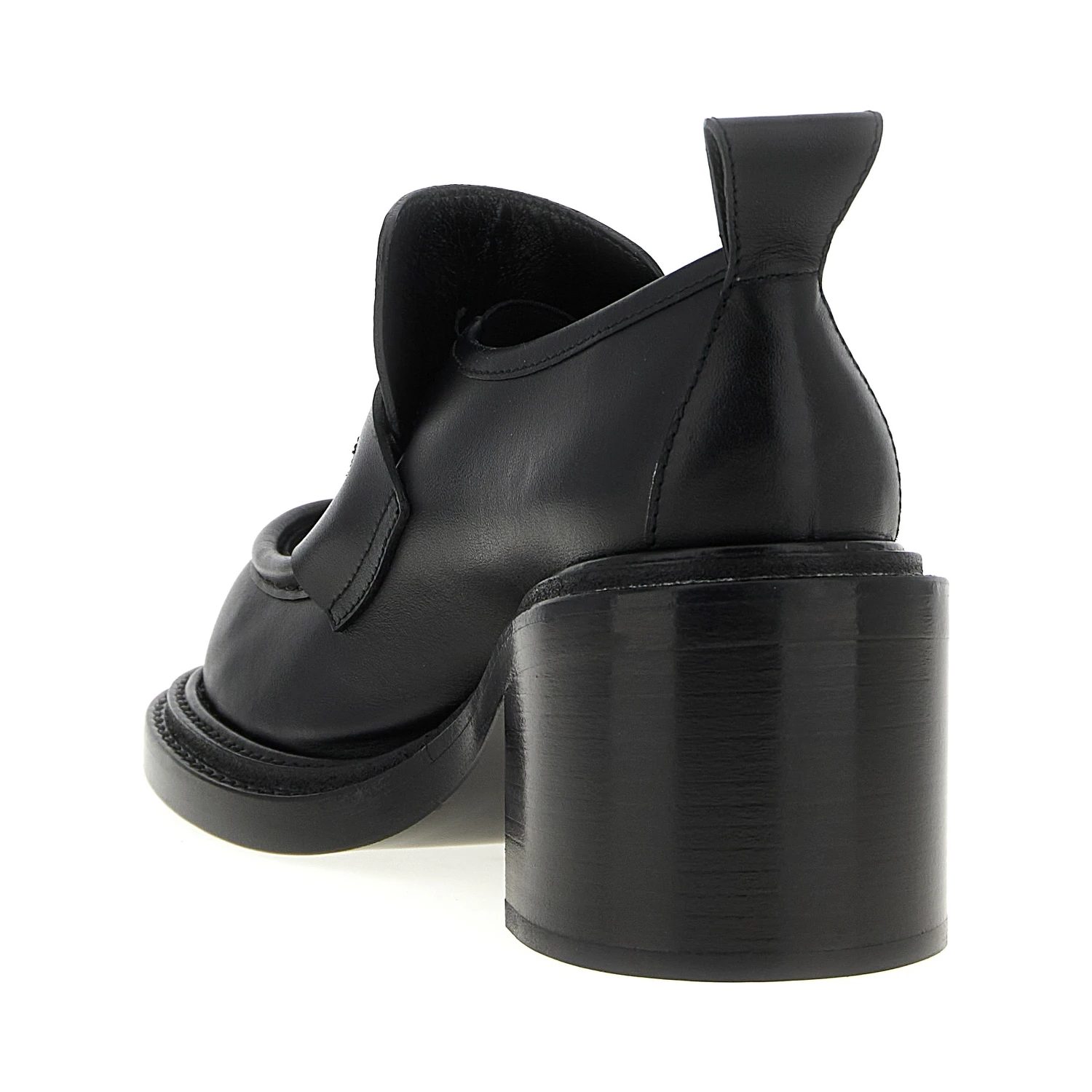 Black Leather Platform Loafers