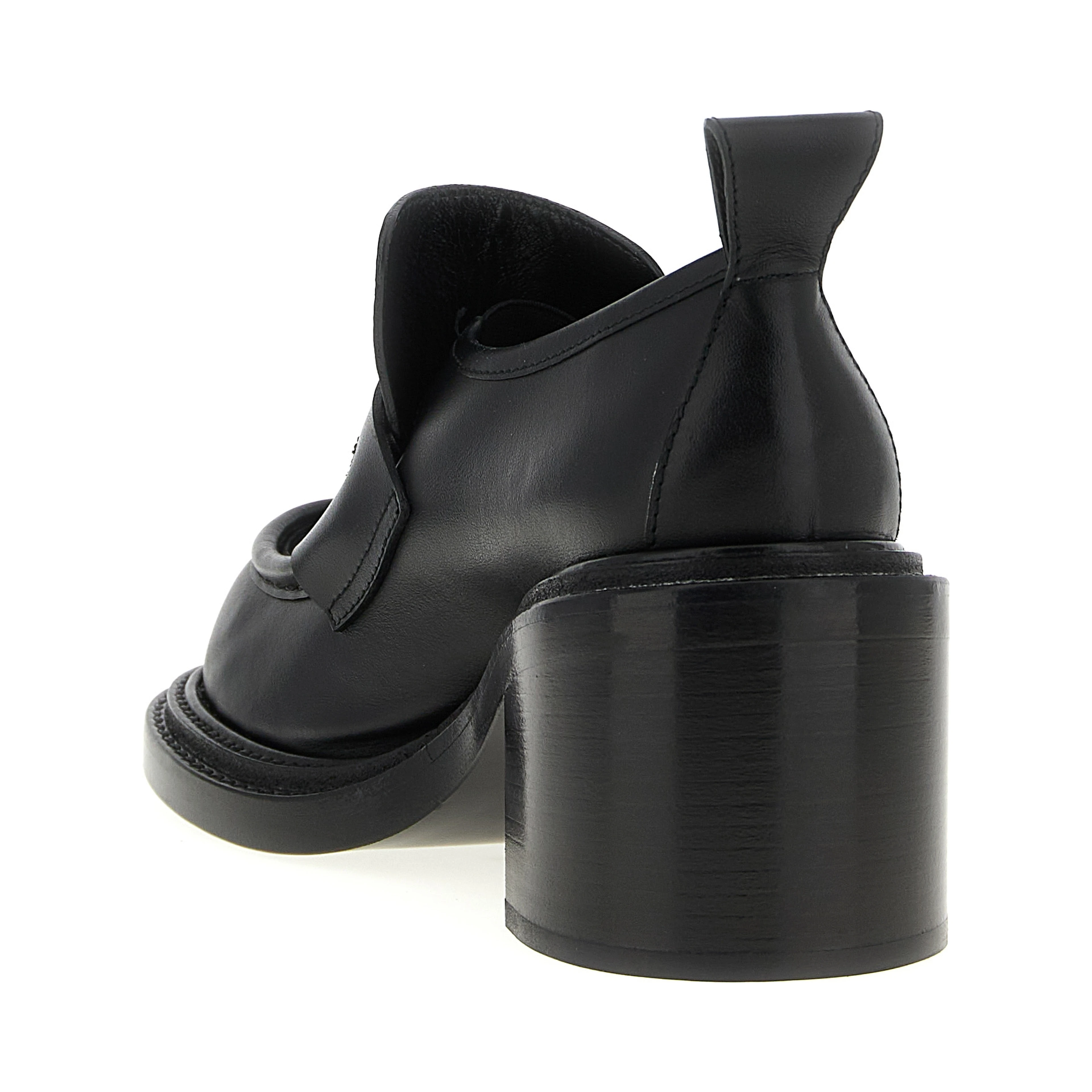 Black Leather Platform Loafers