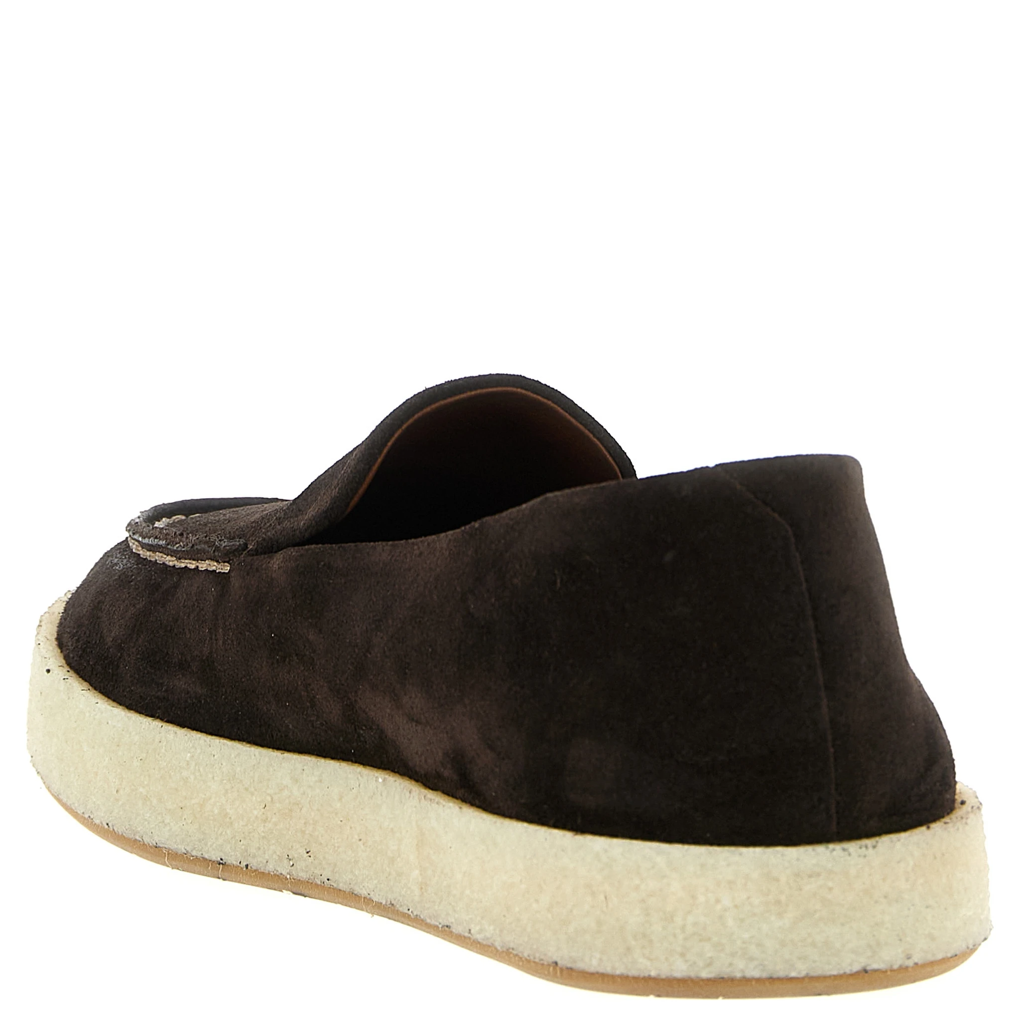 Brown Leather Slip-On Loafers