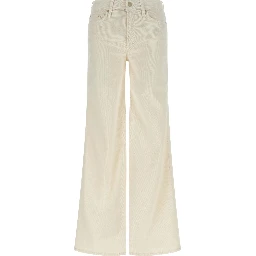White Cotton Flared Pants