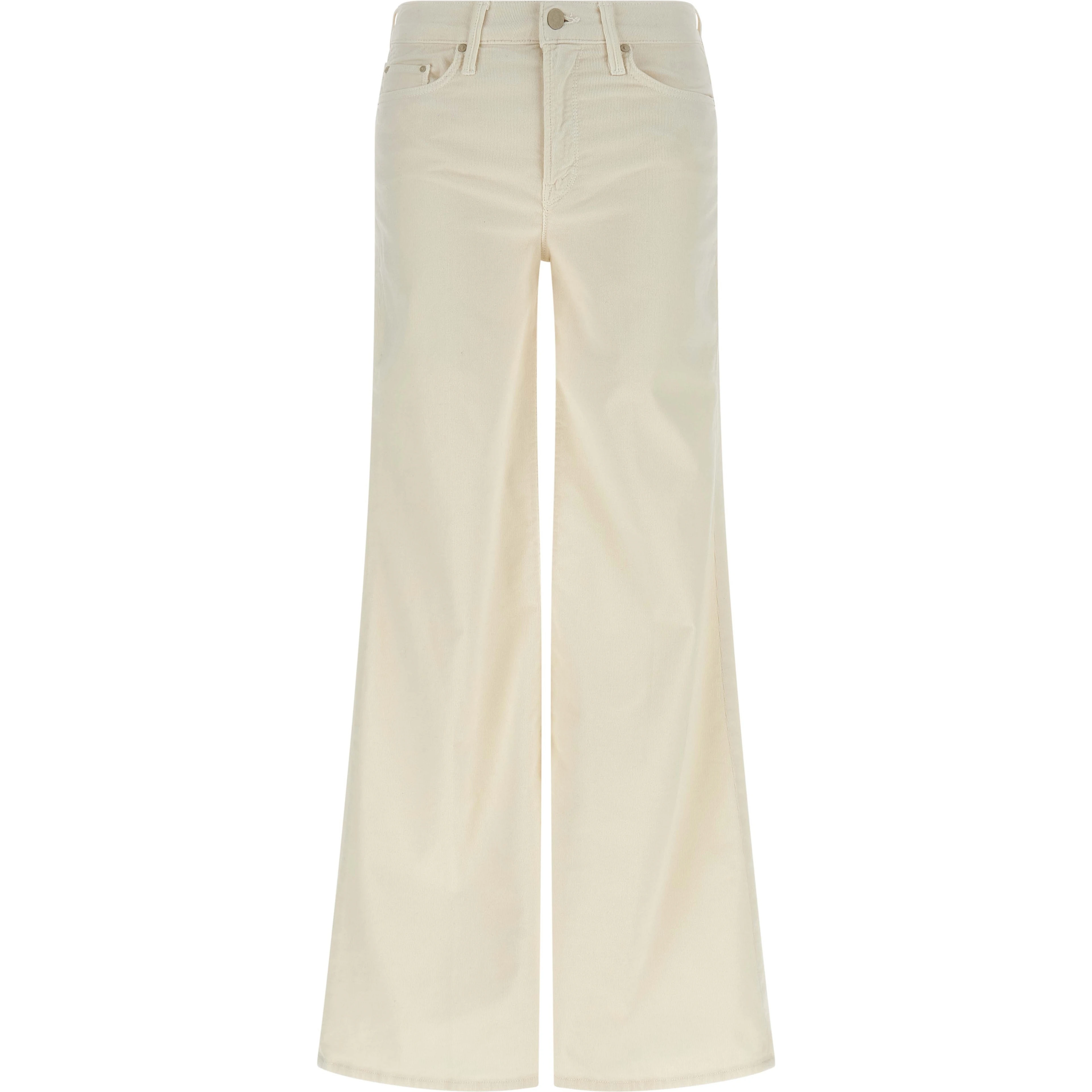 White Cotton Flared Pants