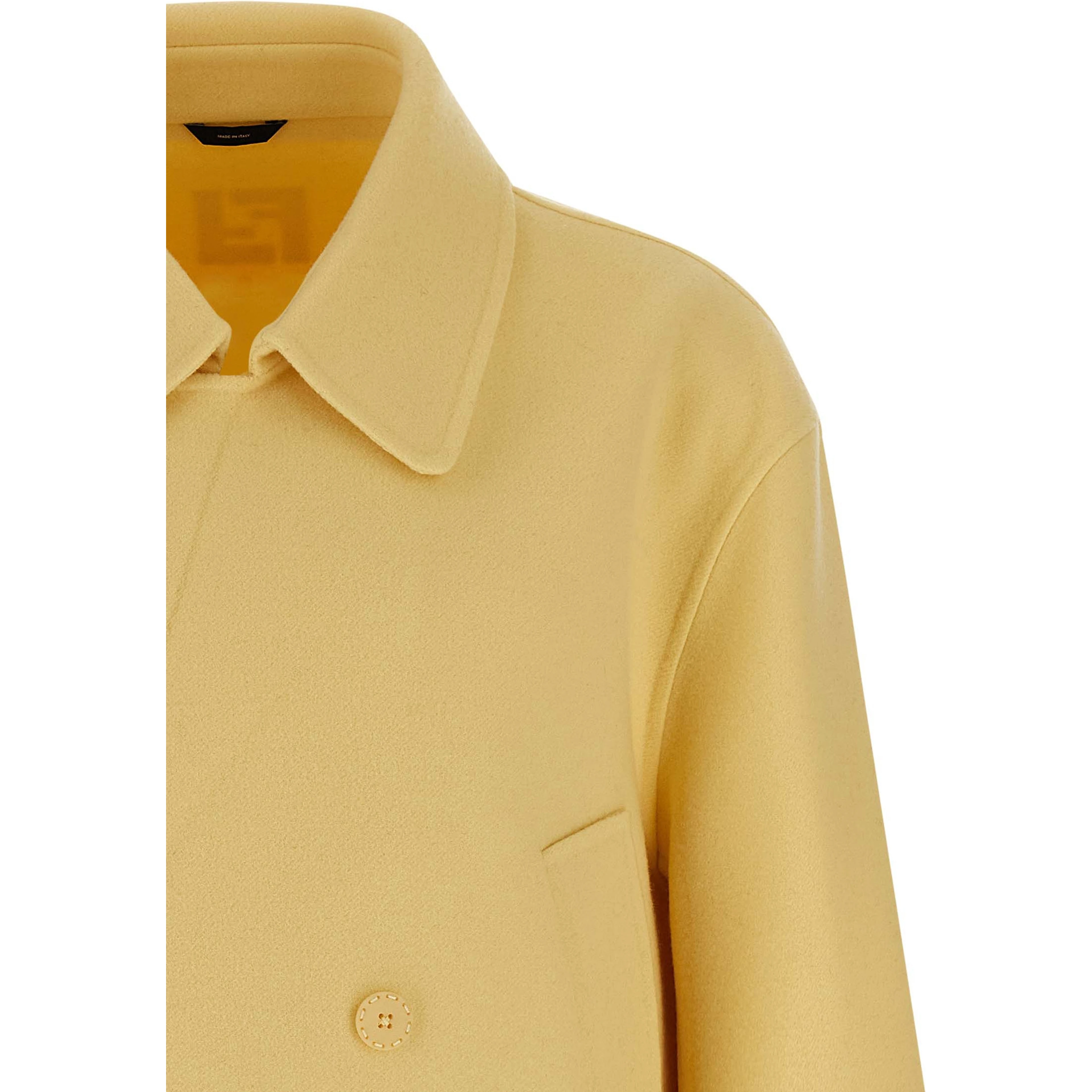 Bicolor Virgin Wool Coat