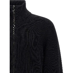 Black Merino Wool Cardigan