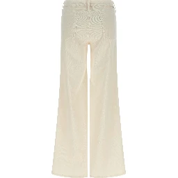White Cotton Flared Pants