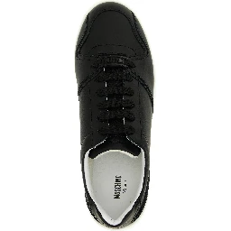 Black Leather Low Top Sneakers