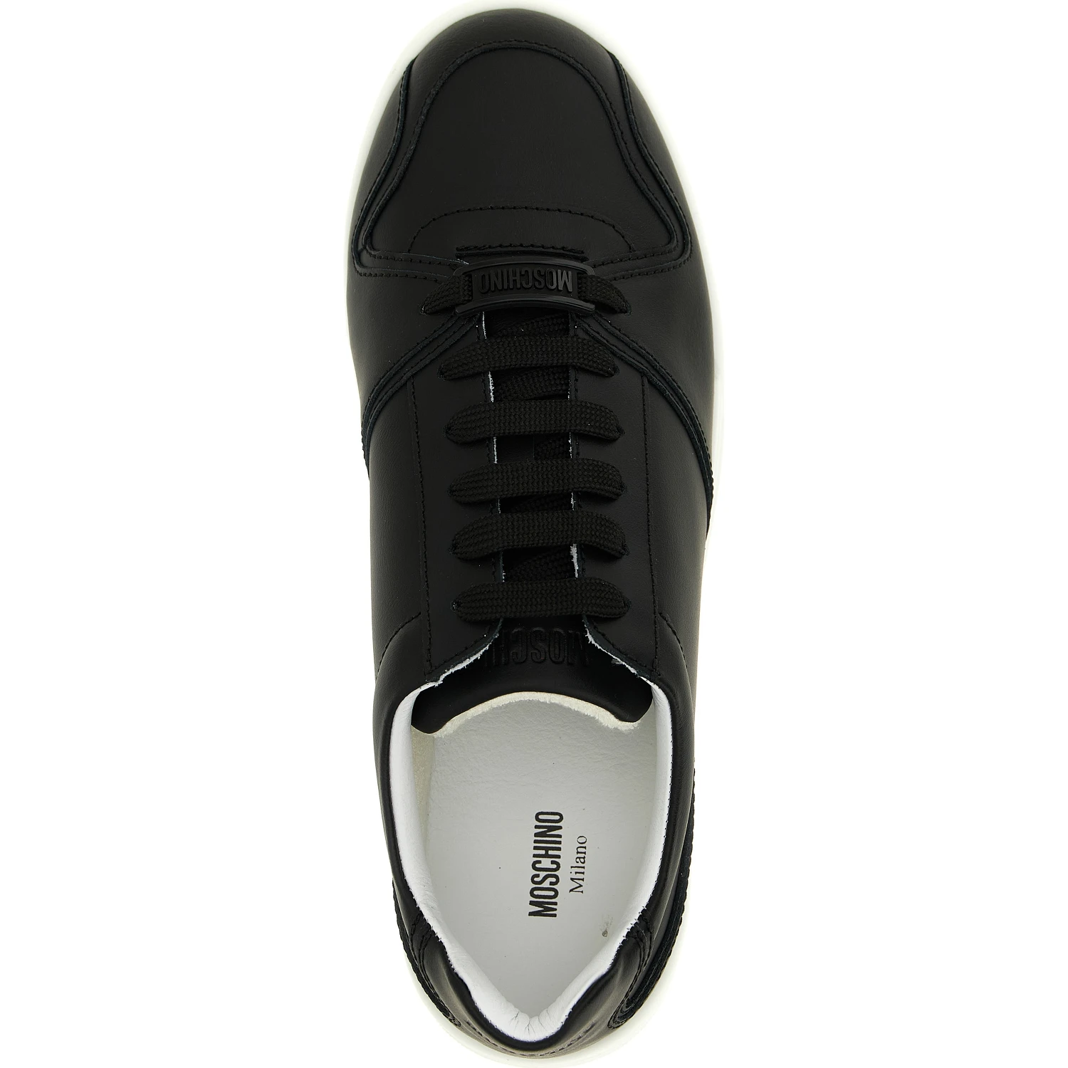Black Leather Low Top Sneakers