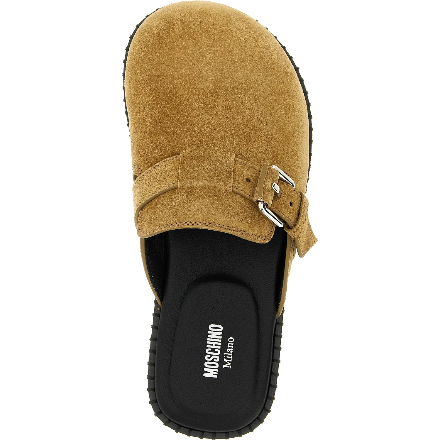 Beige Leather Clogs