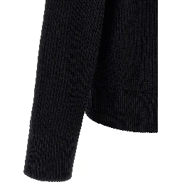 Black Merino Wool Cardigan