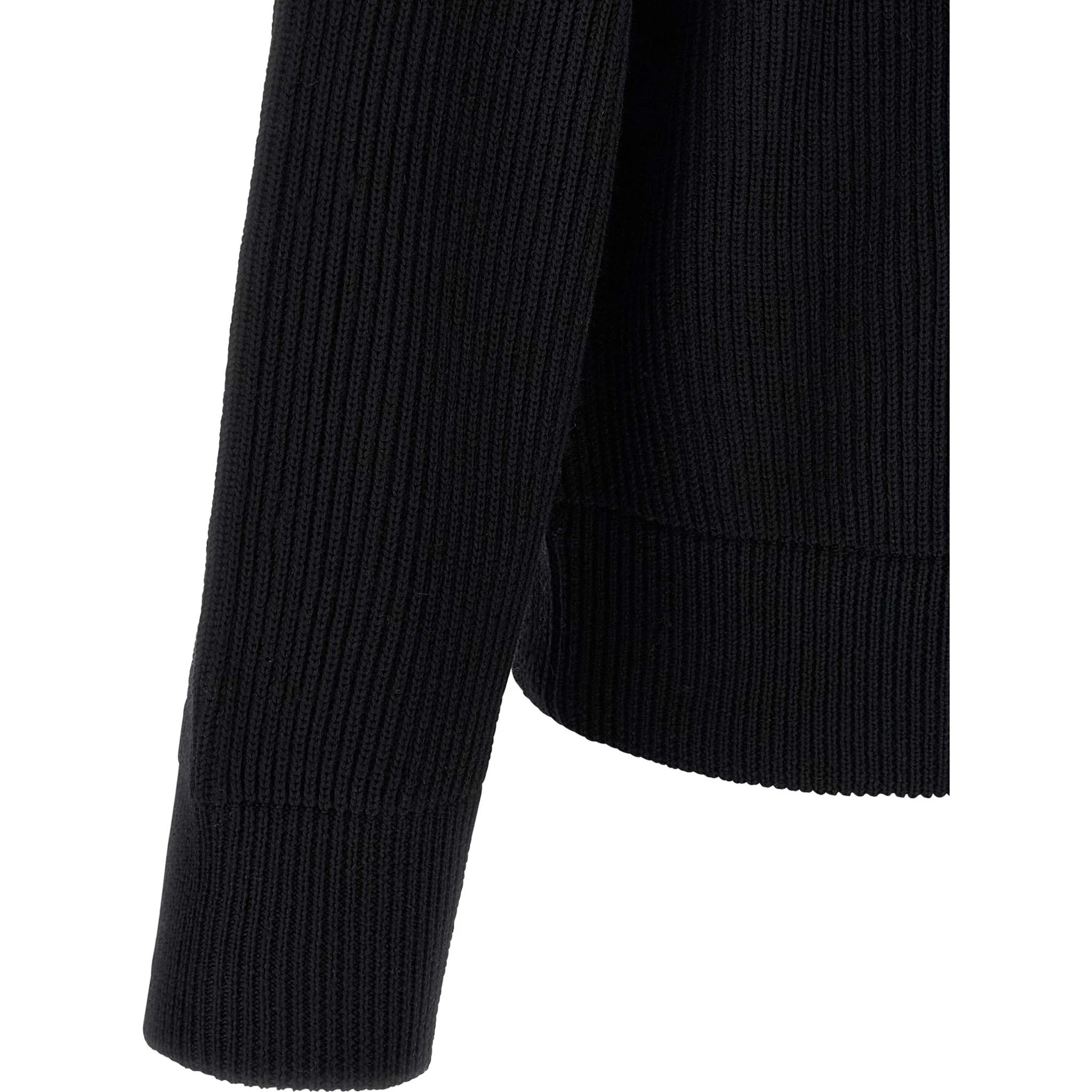 Black Merino Wool Cardigan