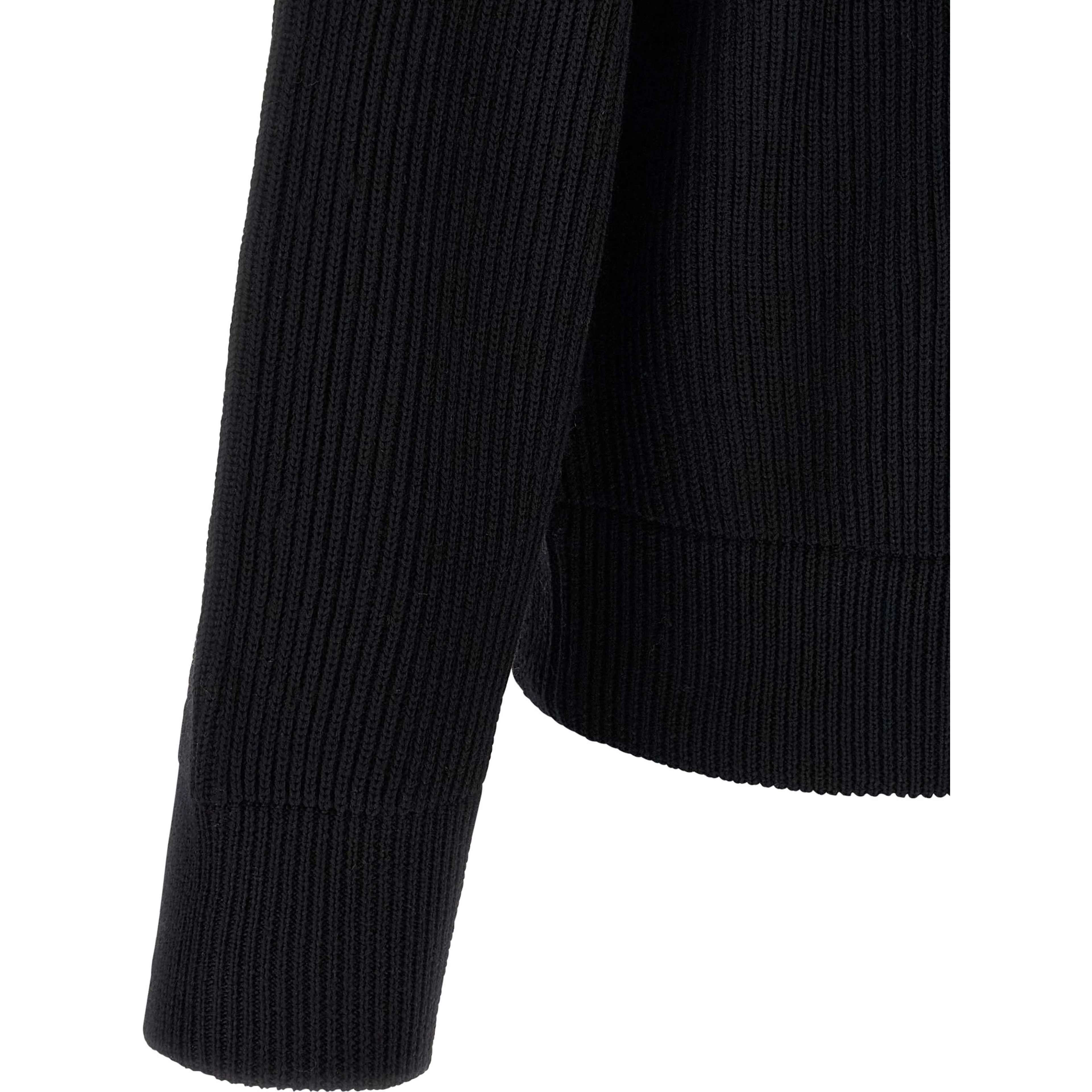 Black Merino Wool Cardigan
