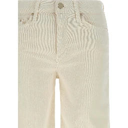 White Cotton Flared Pants