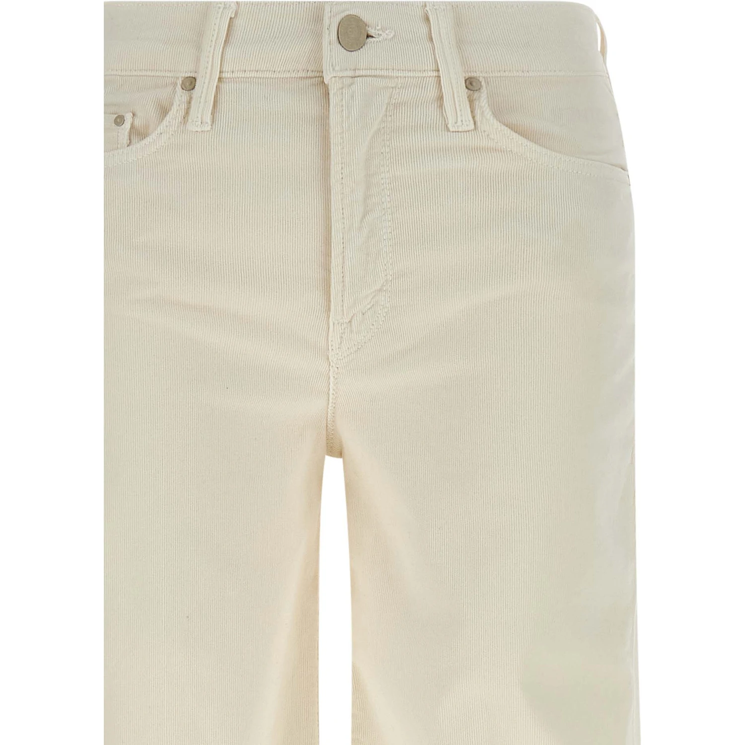 White Cotton Flared Pants